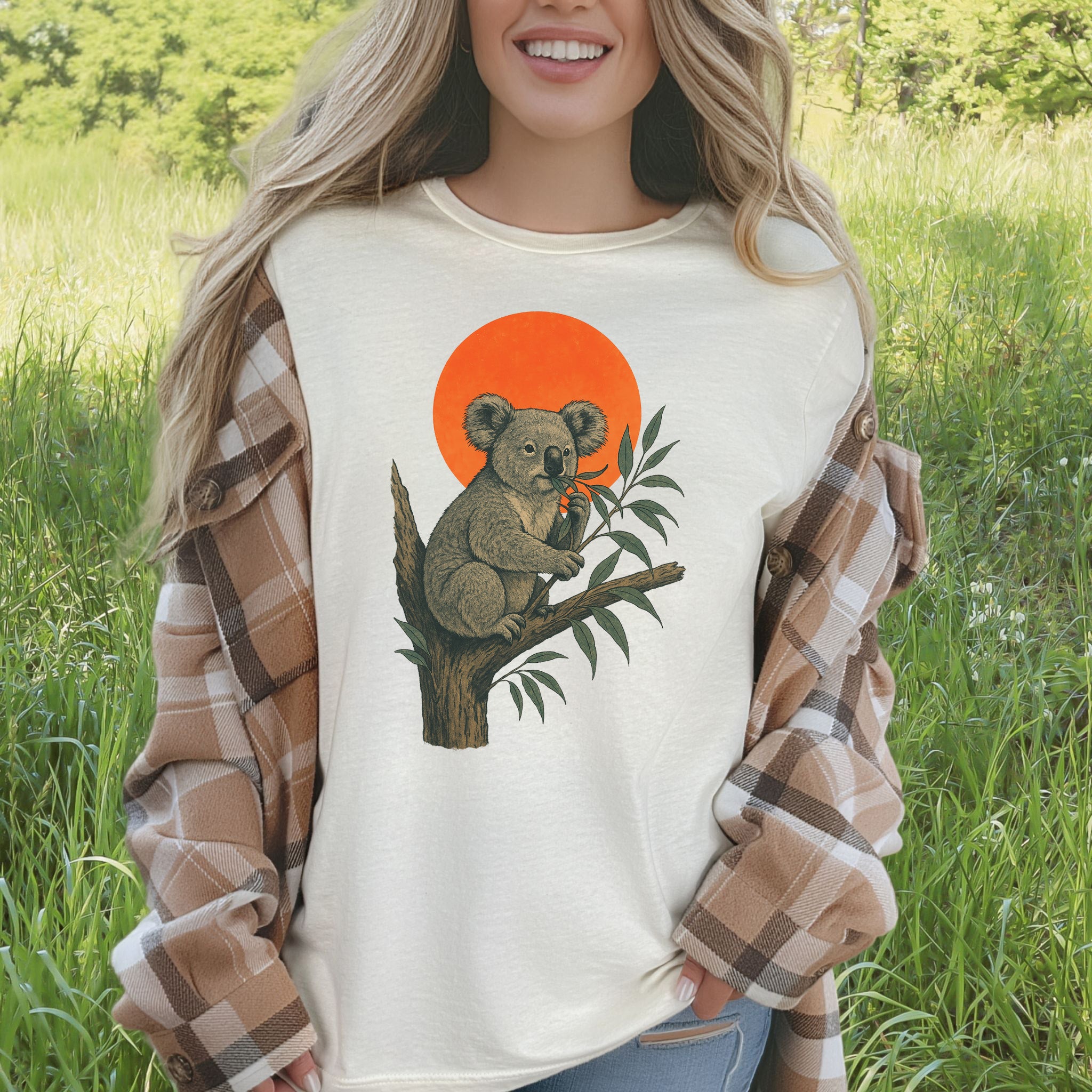 Vintage Koala Tree T-Shirt – Japanese Style Eucalyptus Nature Tee