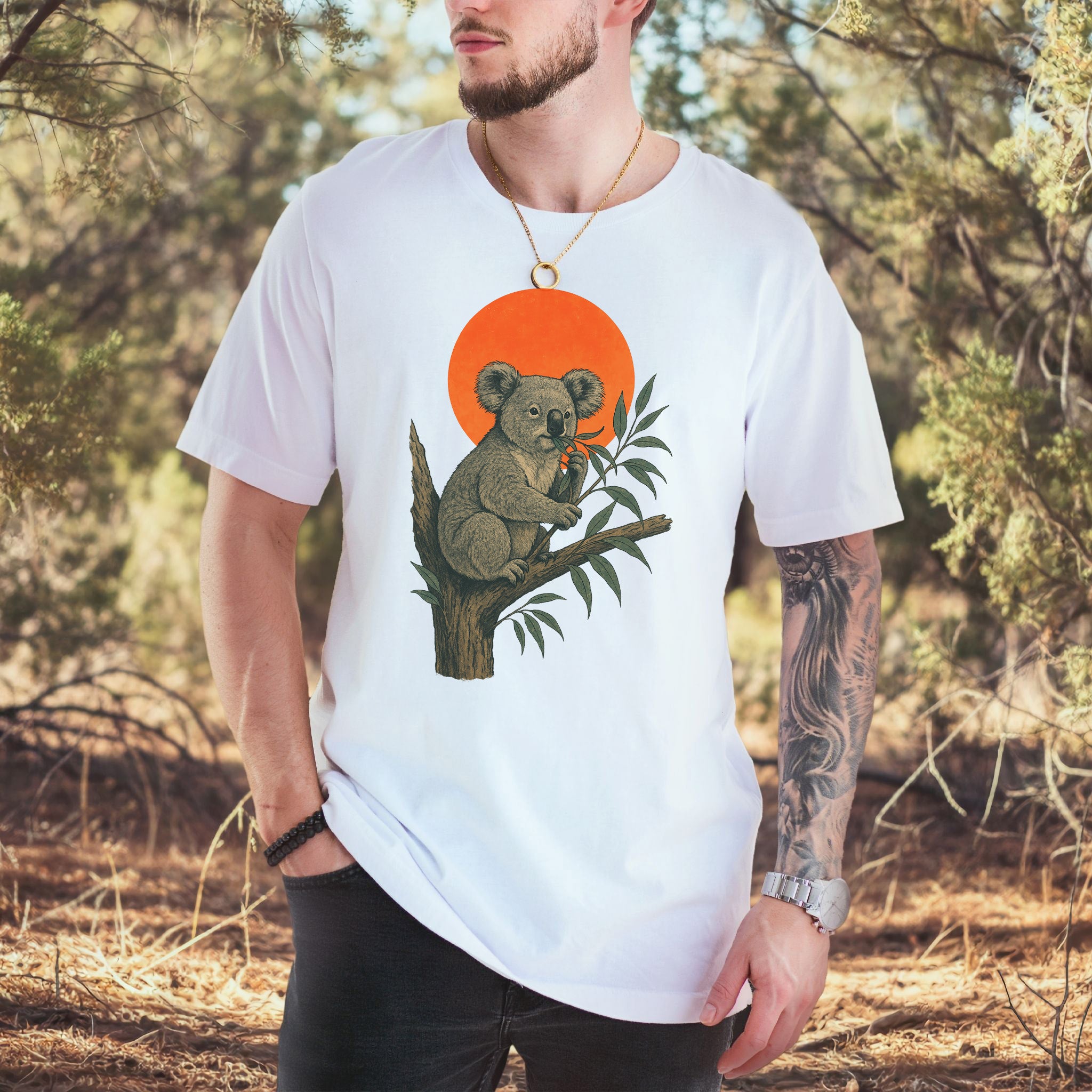 Vintage Koala Tree T-Shirt – Japanese Style Eucalyptus Nature Tee