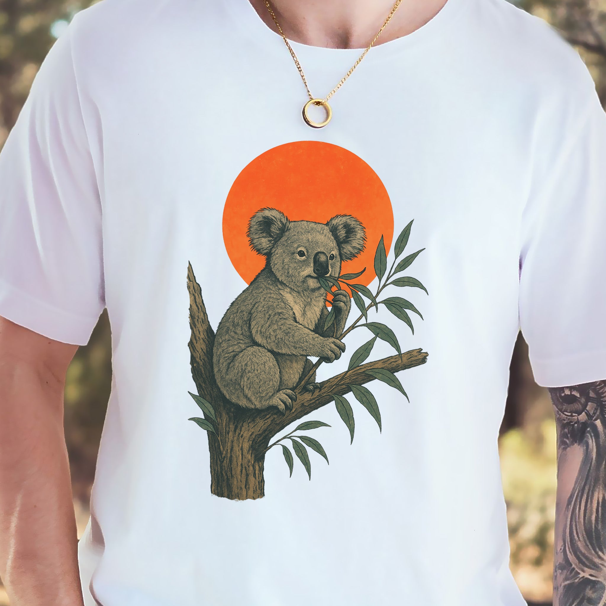 Vintage Koala Tree T-Shirt – Japanese Style Eucalyptus Nature Tee