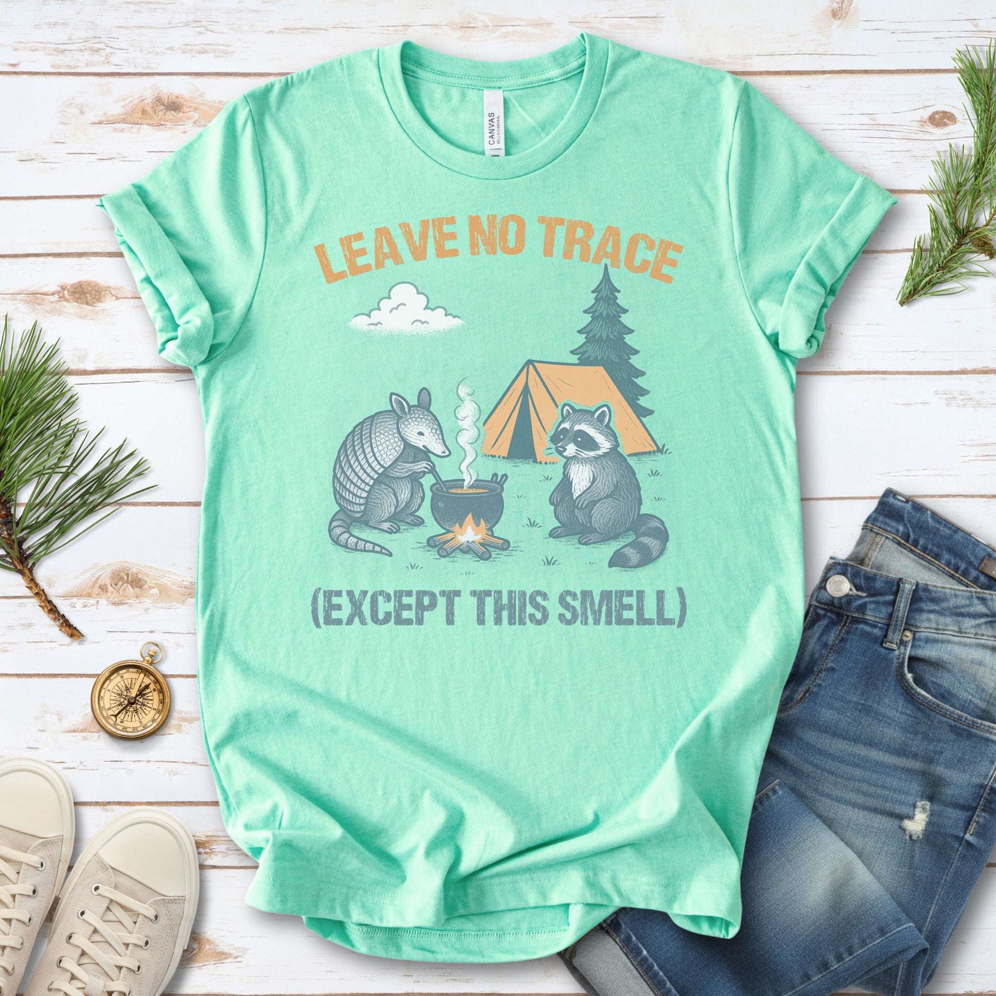 Leave No Trace (Except This Smell) Funny Camping T-Shirt