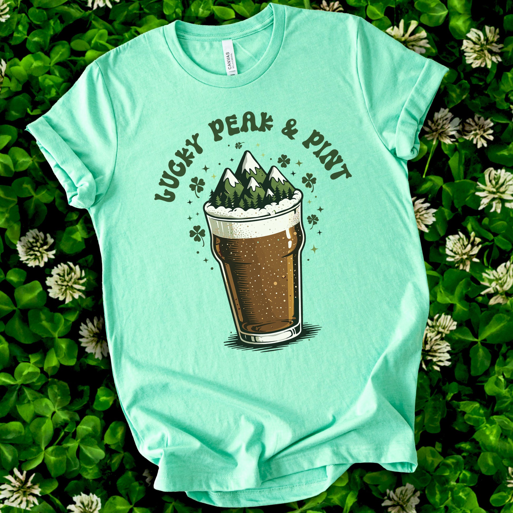 Lucky Peak & Pint T-Shirt – Funny St. Patrick’s Day Beer Hiker Tee
