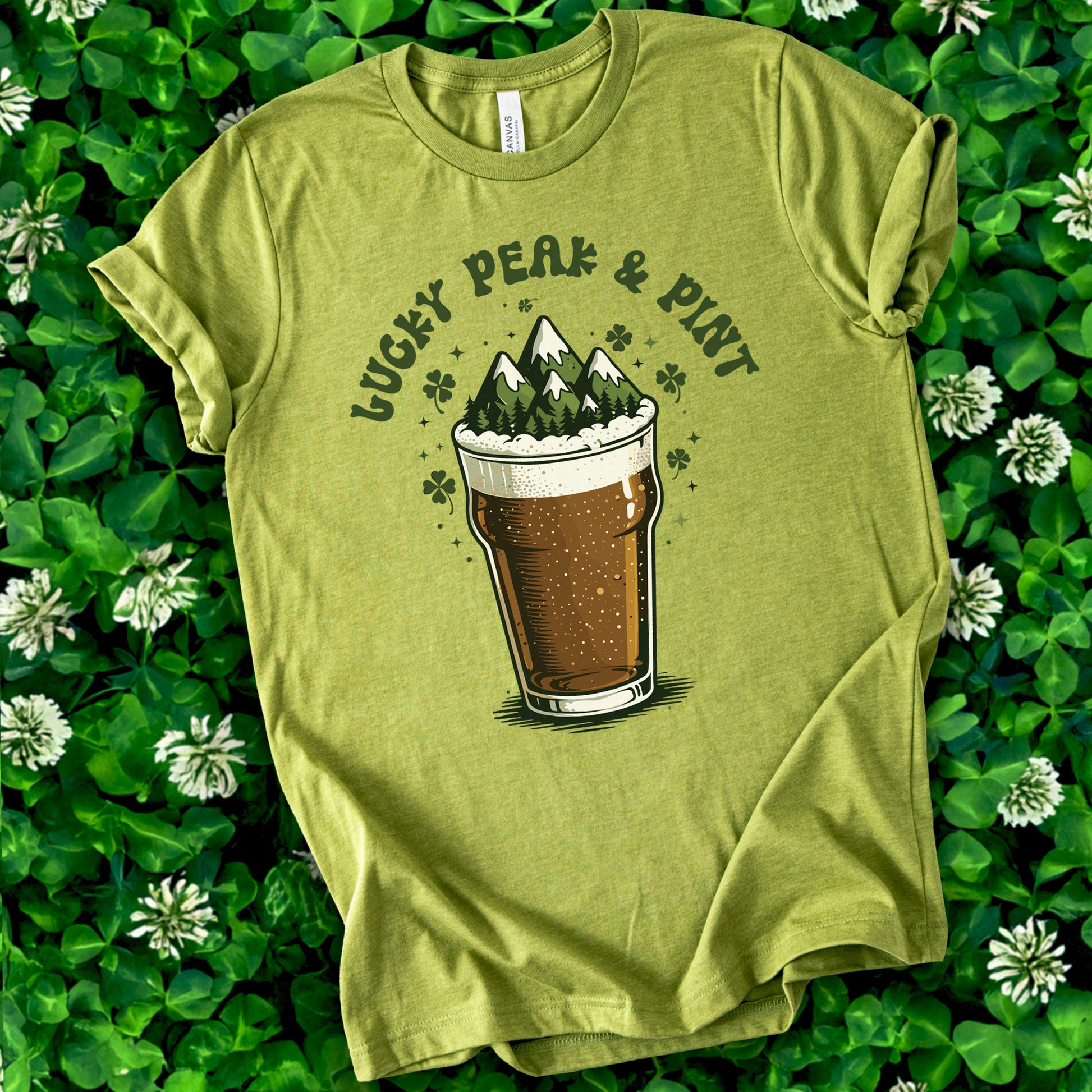 Lucky Peak & Pint T-Shirt – Funny St. Patrick’s Day Beer Hiker Tee