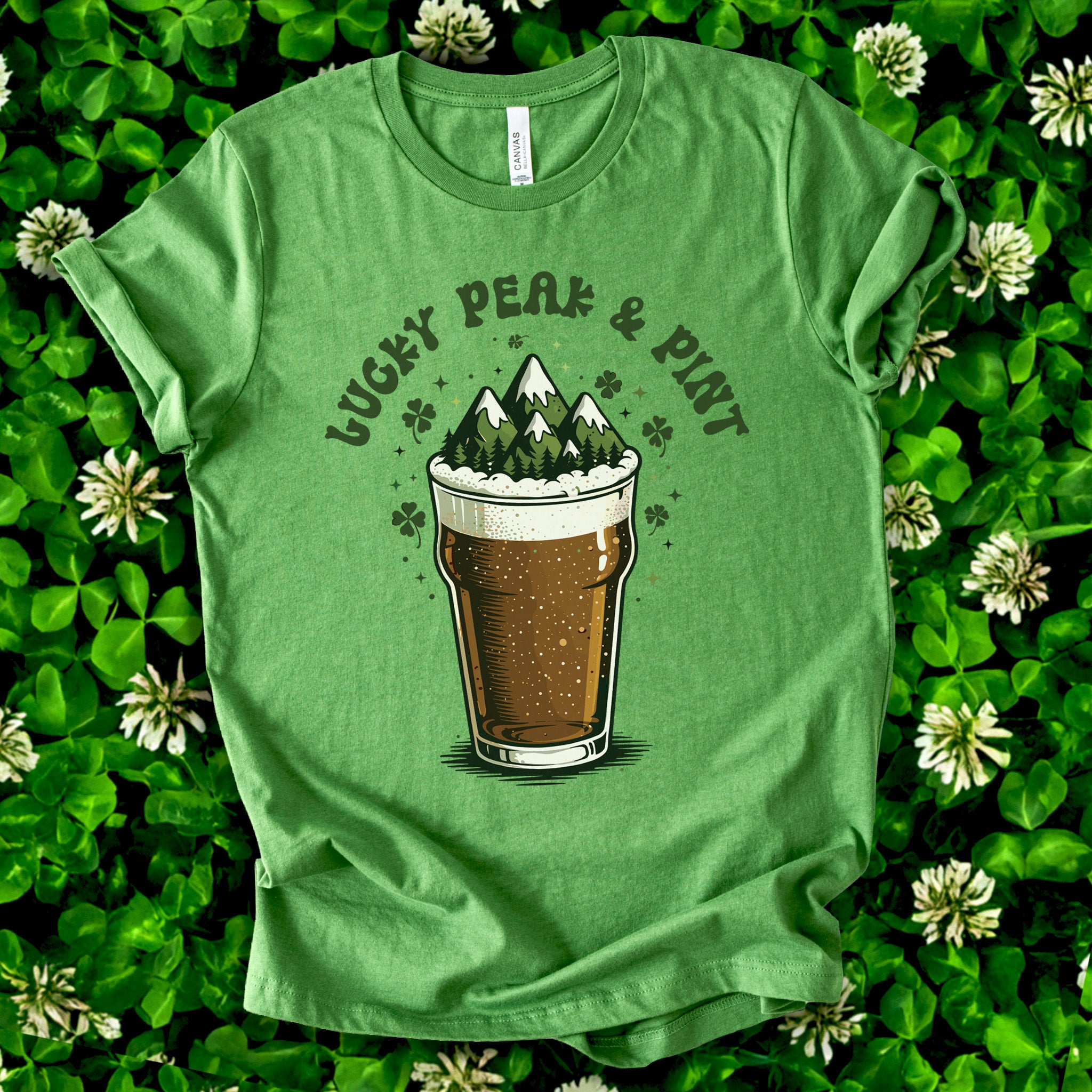 Lucky Peak & Pint T-Shirt – Funny St. Patrick’s Day Beer Hiker Tee