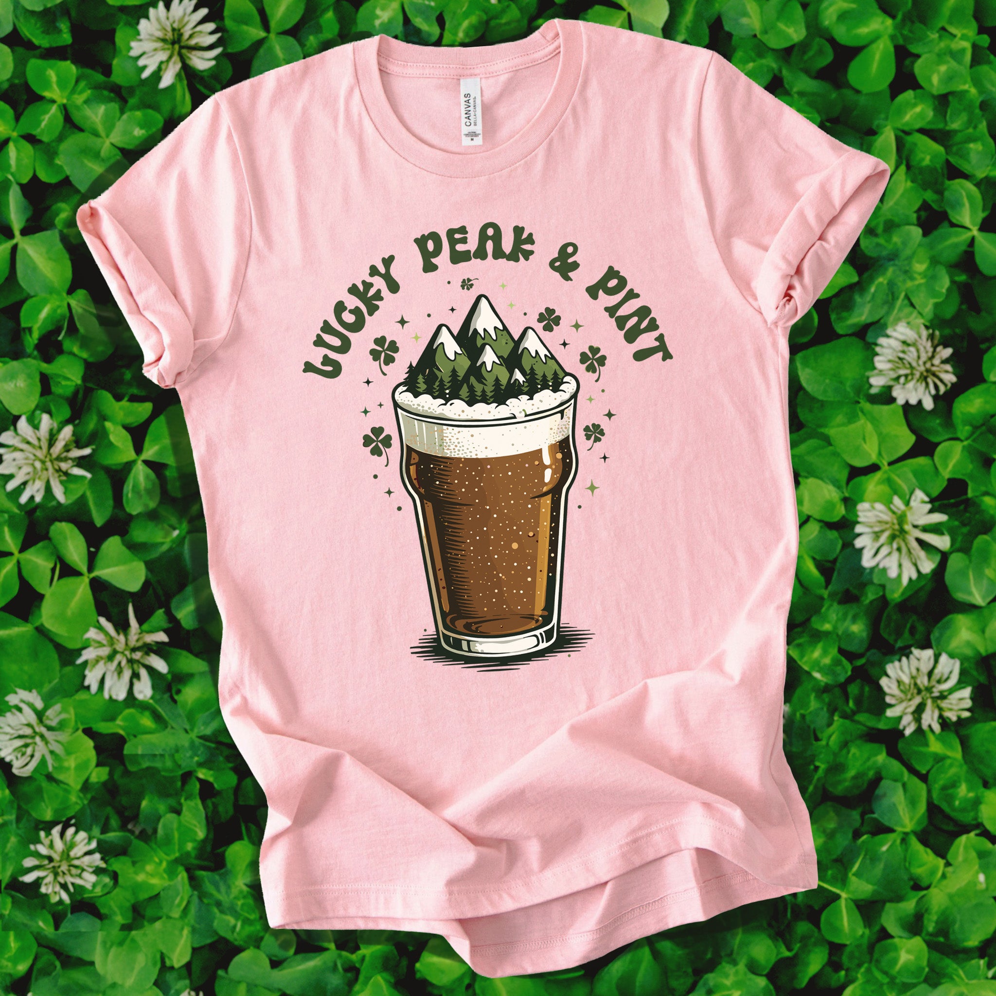 Lucky Peak & Pint T-Shirt – Funny St. Patrick’s Day Beer Hiker Tee