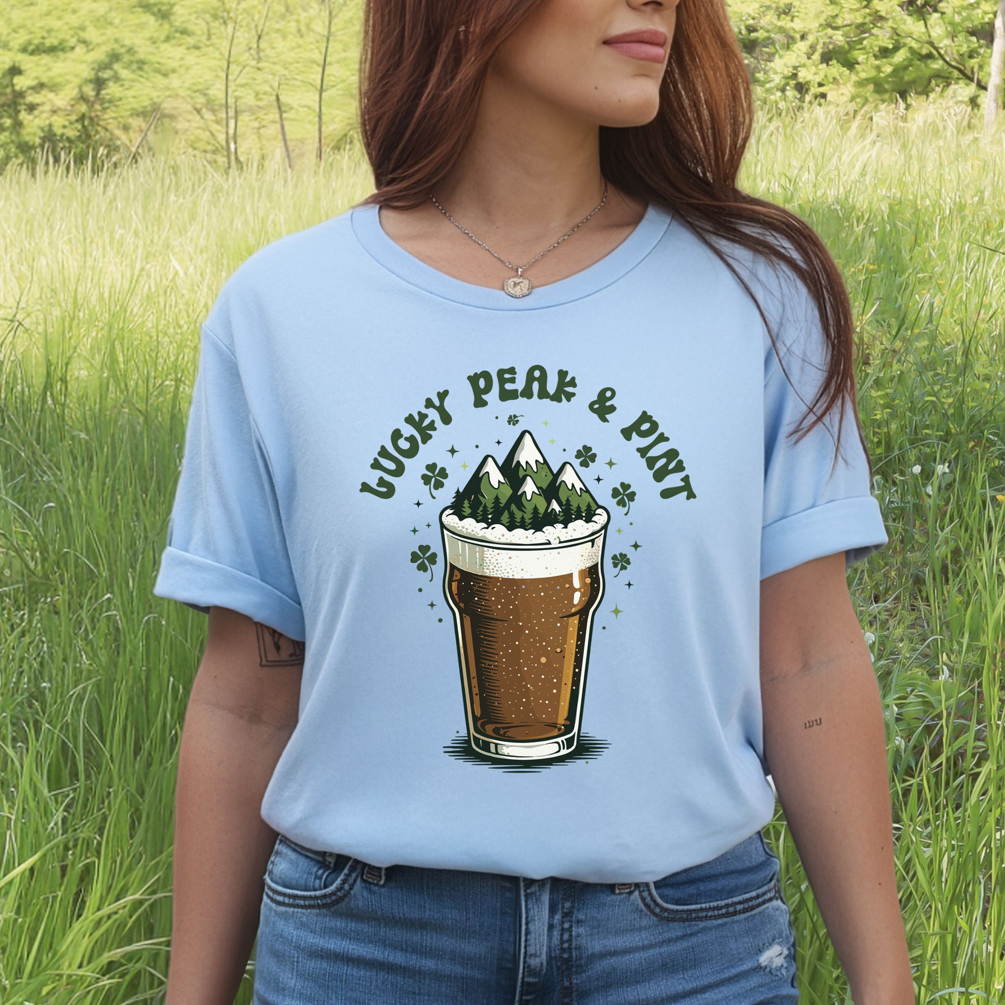 Lucky Peak & Pint T-Shirt – Funny St. Patrick’s Day Beer Hiker Tee