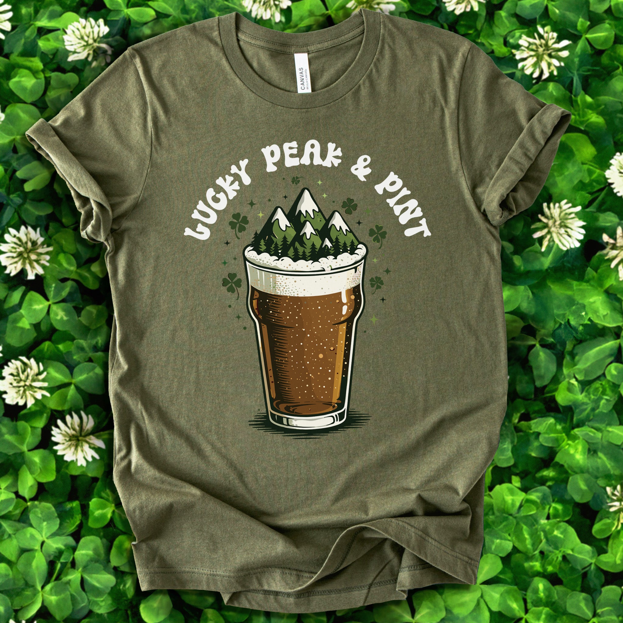 Lucky Peak & Pint T-Shirt – Funny St. Patrick’s Day Beer Hiker Tee