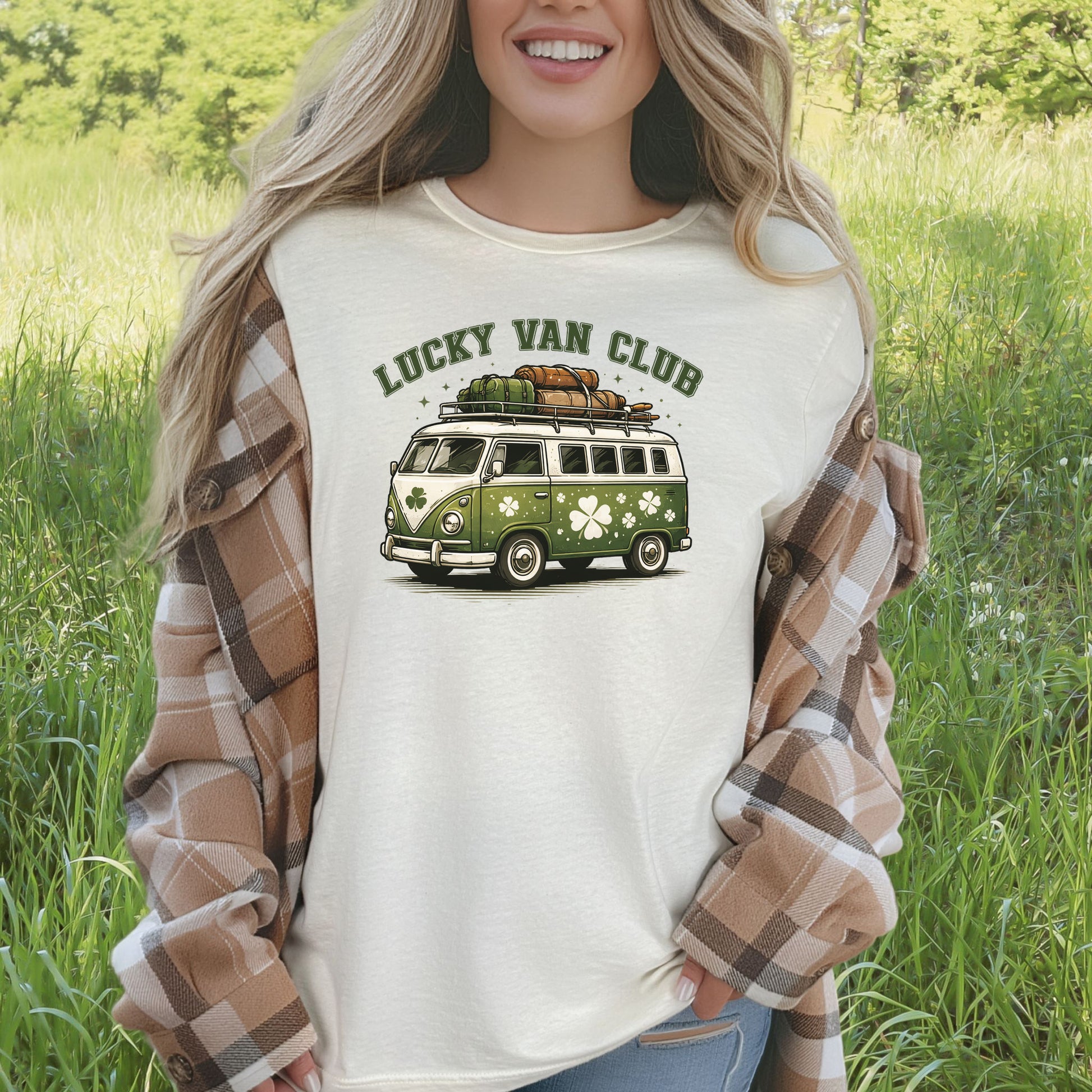 Lucky Van Club T-Shirt – Retro Camper Van St. Patrick’s Day Tee