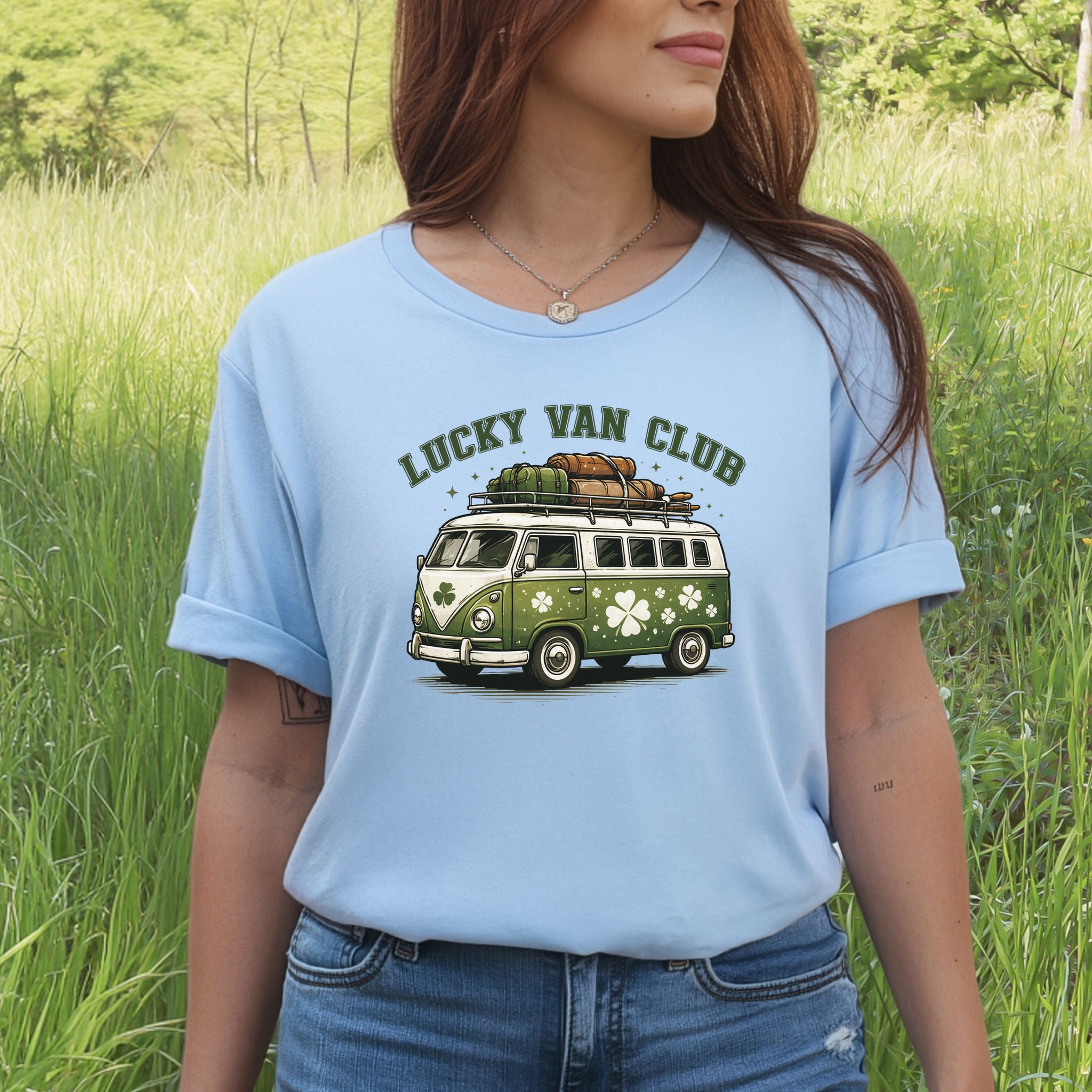 Lucky Van Club T-Shirt – Retro Camper Van St. Patrick’s Day Tee