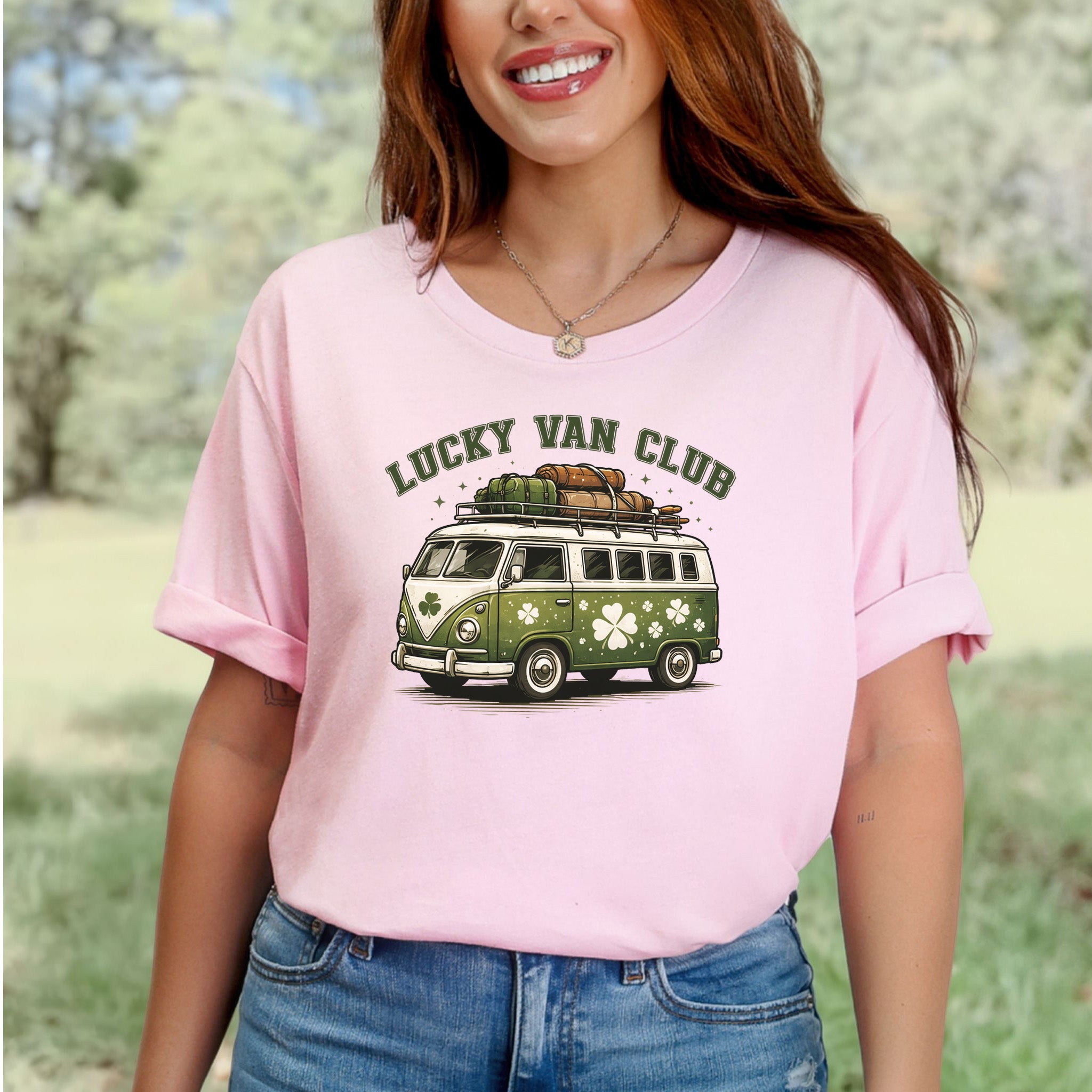 Lucky Van Club T-Shirt – Retro Camper Van St. Patrick’s Day Tee