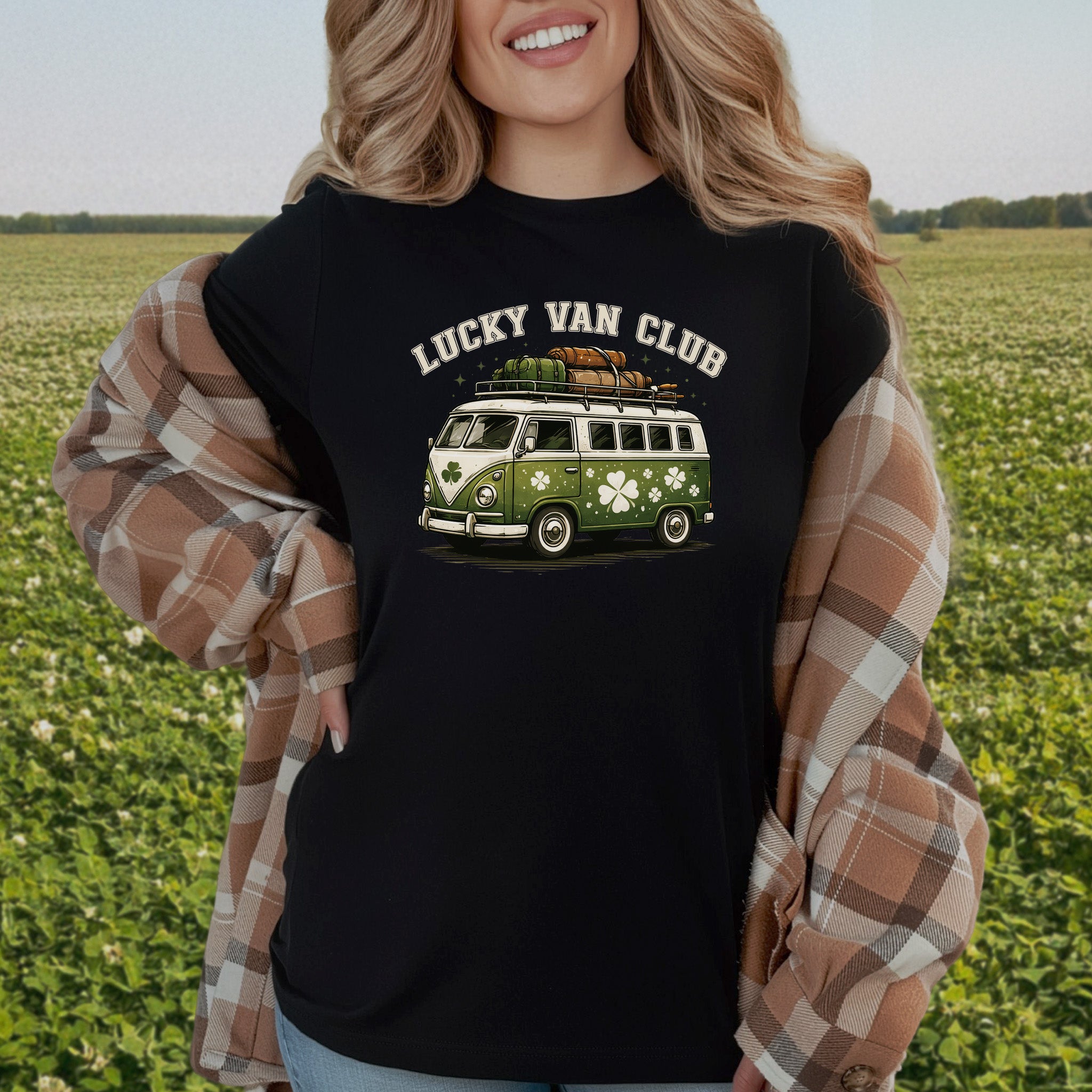 Lucky Van Club T-Shirt – Retro Camper Van St. Patrick’s Day Tee