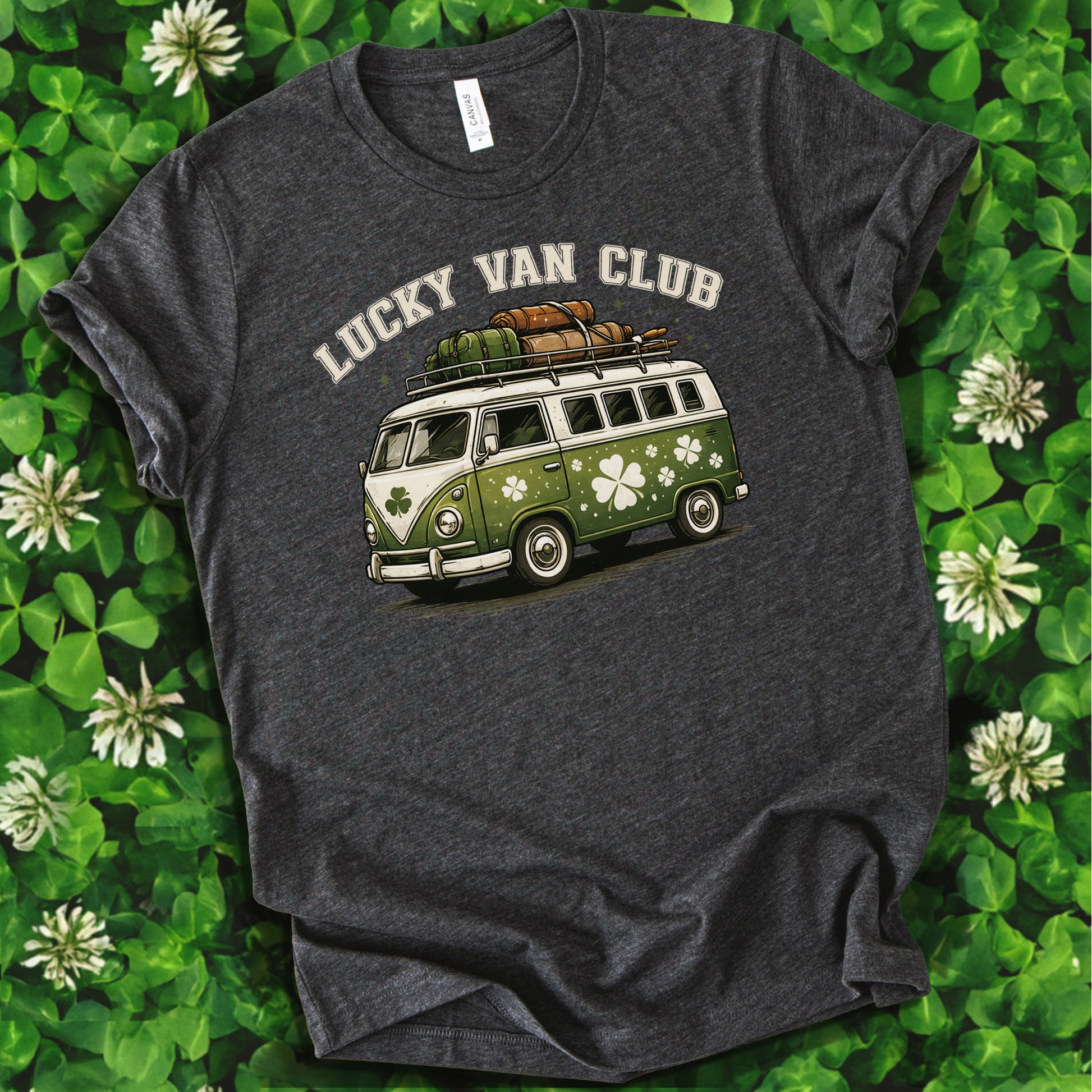Lucky Van Club T-Shirt – Retro Camper Van St. Patrick’s Day Tee