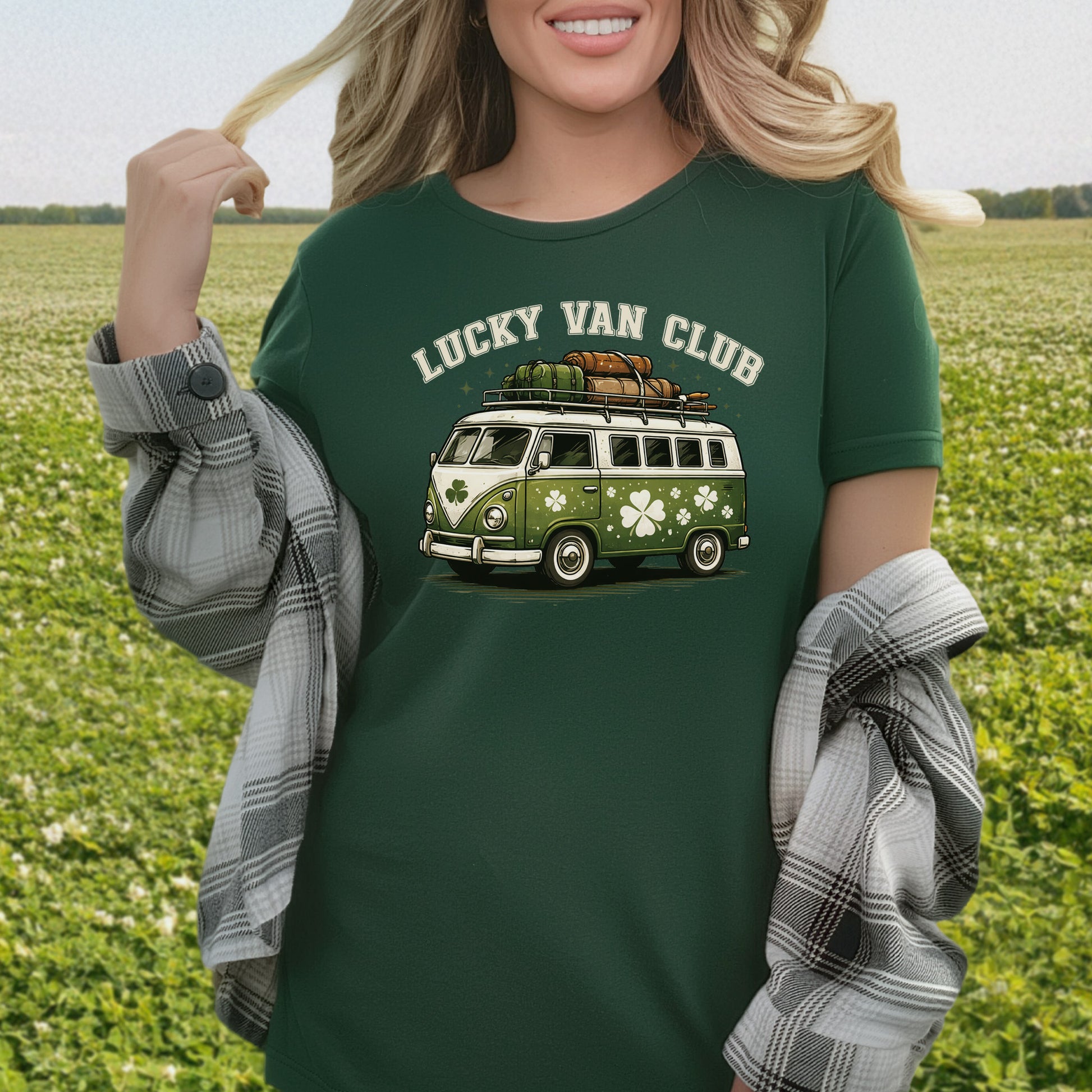 Lucky Van Club T-Shirt – Retro Camper Van St. Patrick’s Day Tee