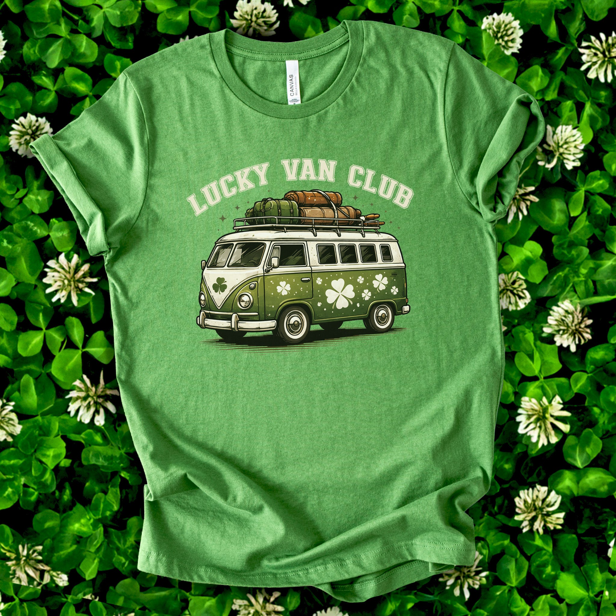 Lucky Van Club T-Shirt – Retro Camper Van St. Patrick’s Day Tee