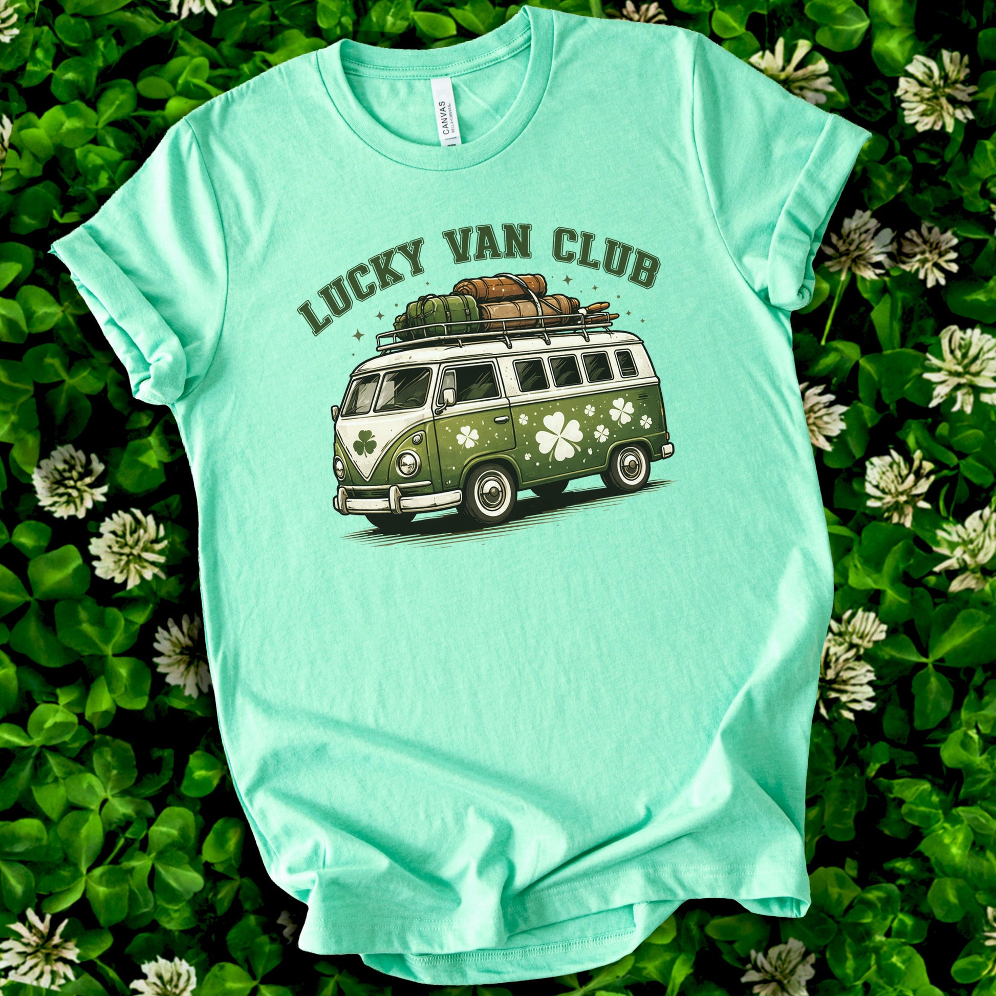 Lucky Van Club T-Shirt – Retro Camper Van St. Patrick’s Day Tee