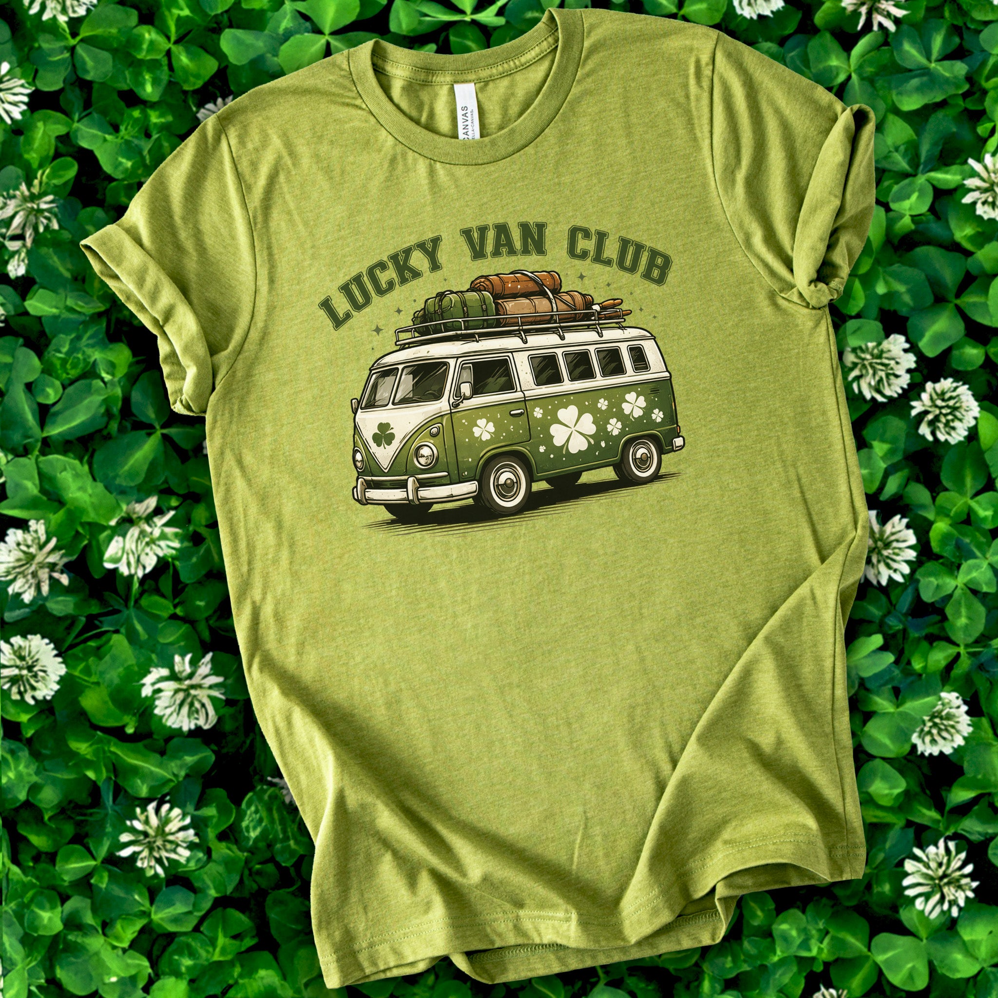 Lucky Van Club T-Shirt – Retro Camper Van St. Patrick’s Day Tee