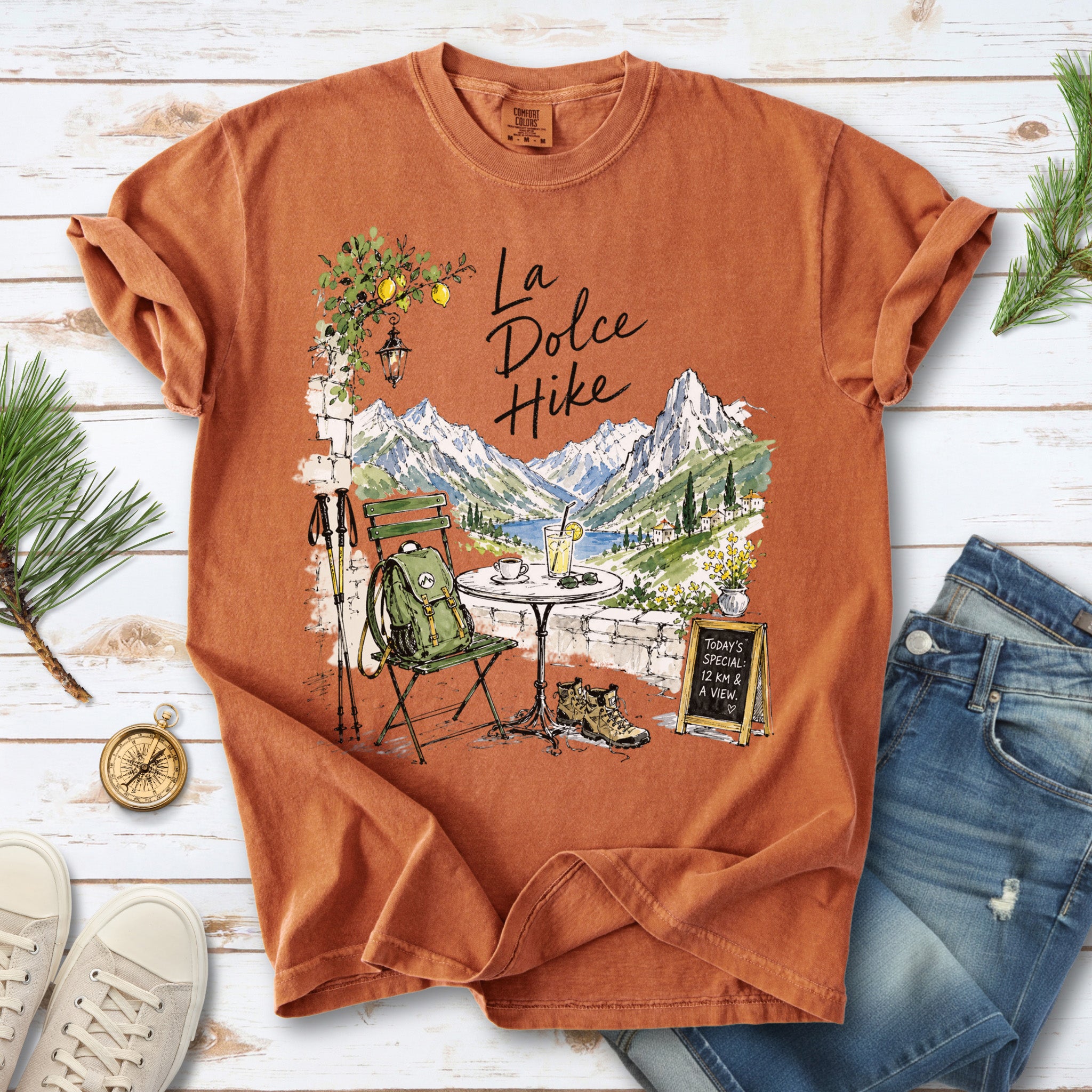 La Dolce Hike Comfort Colors Shirt – Italy Hiking Travel Tee