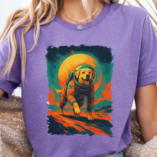 Space Dog Labrador T-Shirt – Astronaut Pup Cosmic Galaxy Tee
