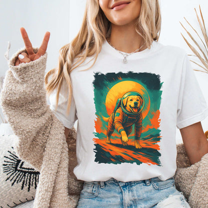 Space Dog Labrador T-Shirt – Astronaut Pup Cosmic Galaxy Tee