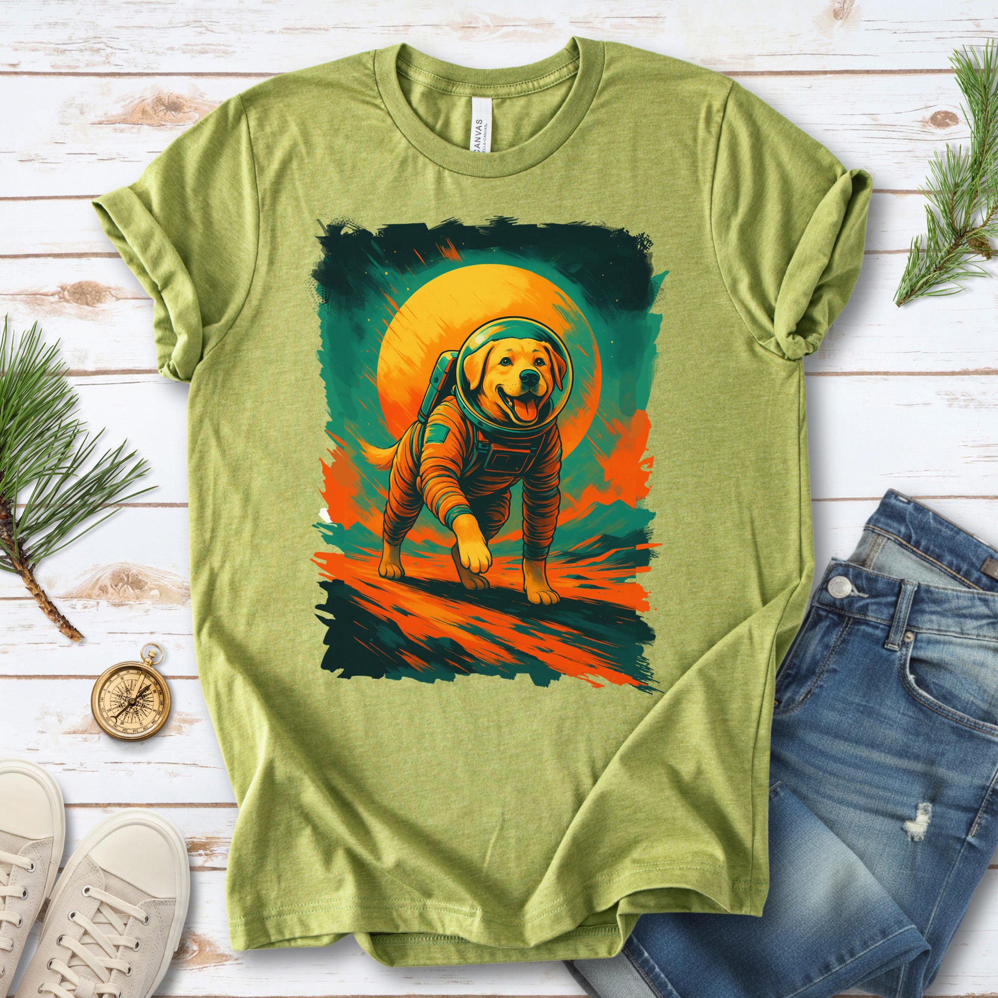 Space Dog Labrador T-Shirt – Astronaut Pup Cosmic Galaxy Tee