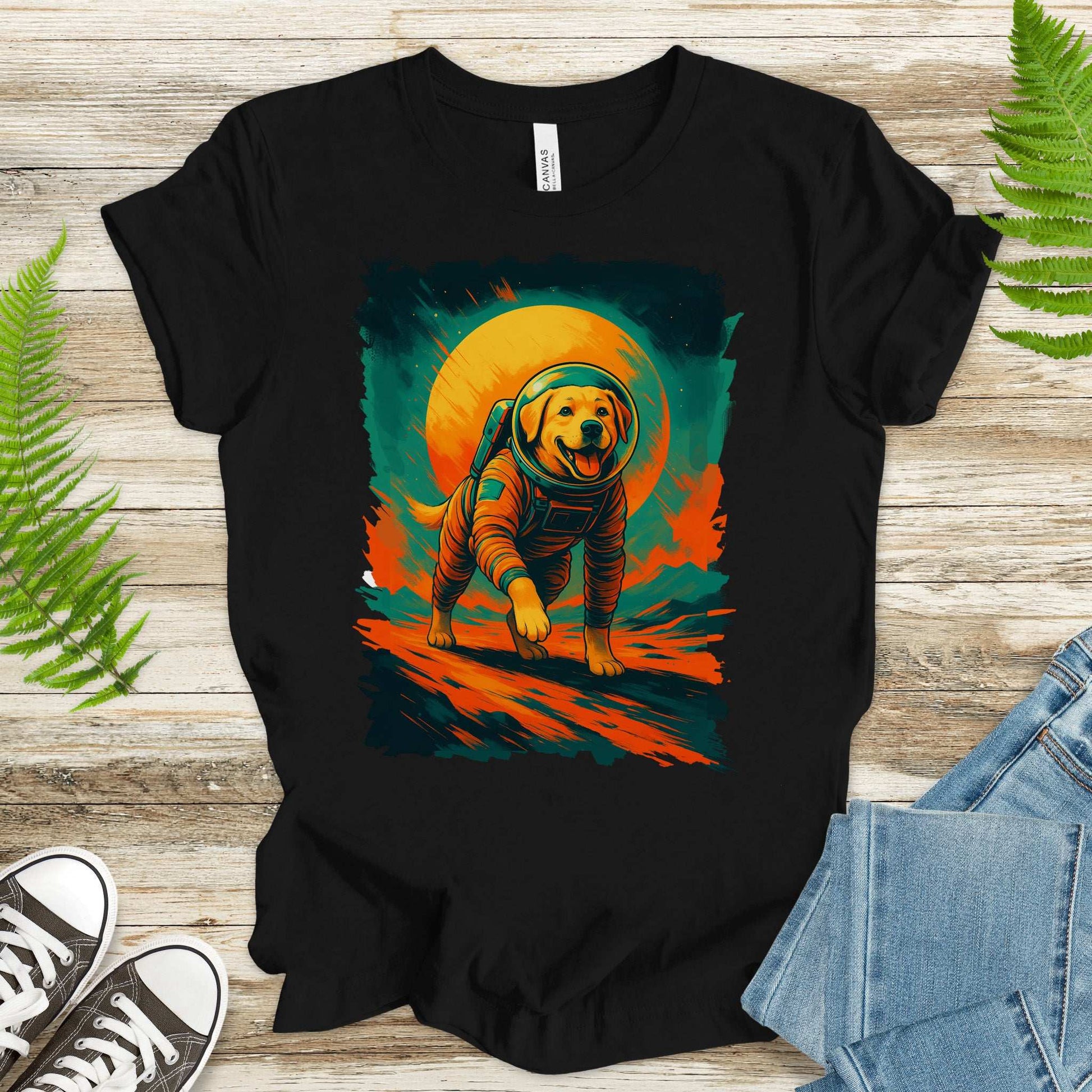 Space Dog Labrador T-Shirt – Astronaut Pup Cosmic Galaxy Tee