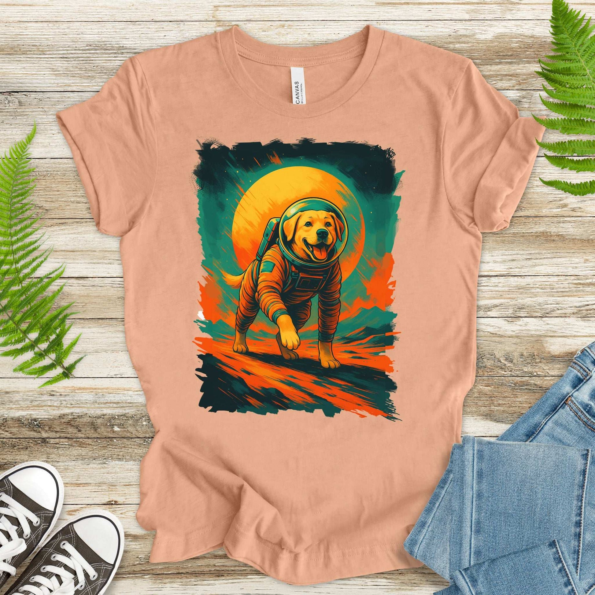 Space Dog Labrador T-Shirt – Astronaut Pup Cosmic Galaxy Tee