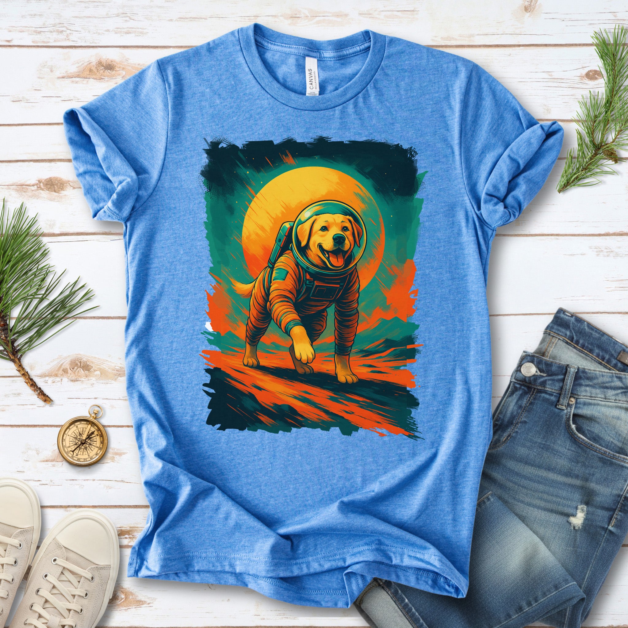 Space Dog Labrador T-Shirt – Astronaut Pup Cosmic Galaxy Tee