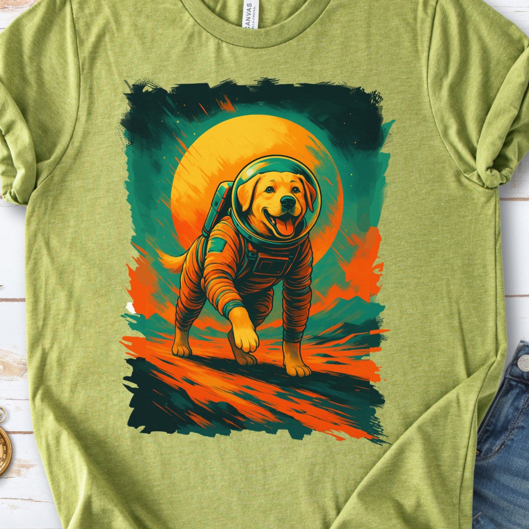 Space Dog Labrador T-Shirt – Astronaut Pup Cosmic Galaxy Tee