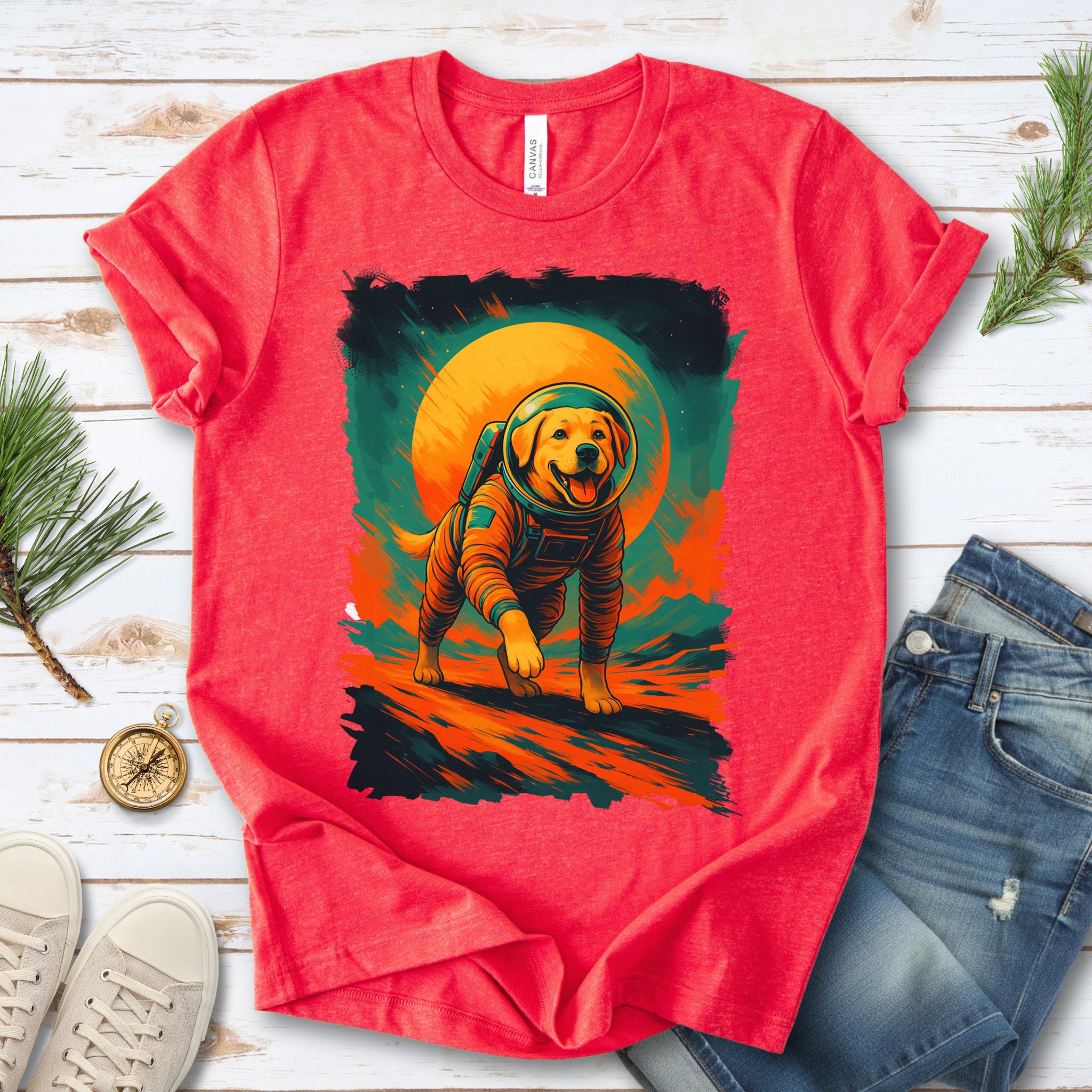 Space Dog Labrador T-Shirt – Astronaut Pup Cosmic Galaxy Tee