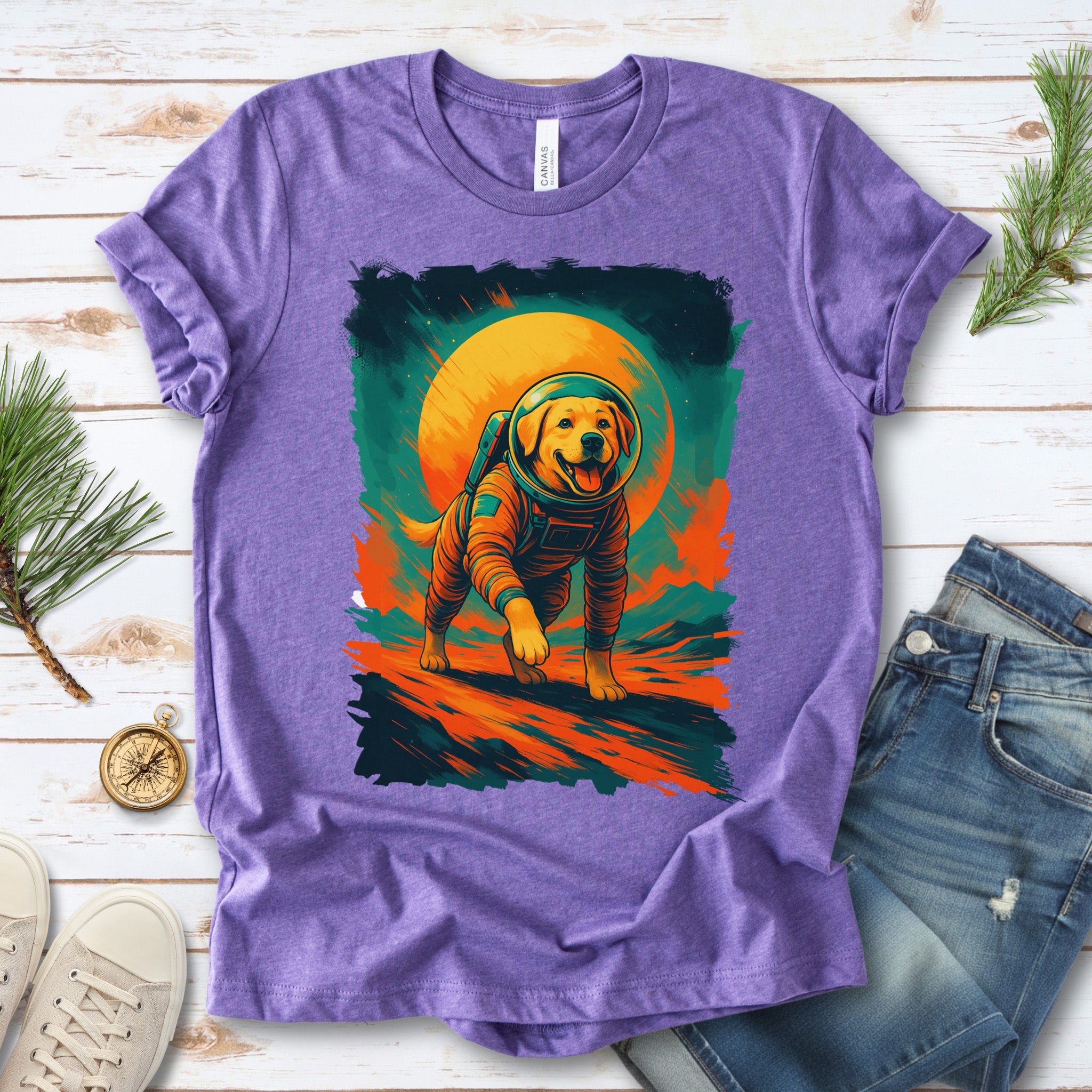 Space Dog Labrador T-Shirt – Astronaut Pup Cosmic Galaxy Tee