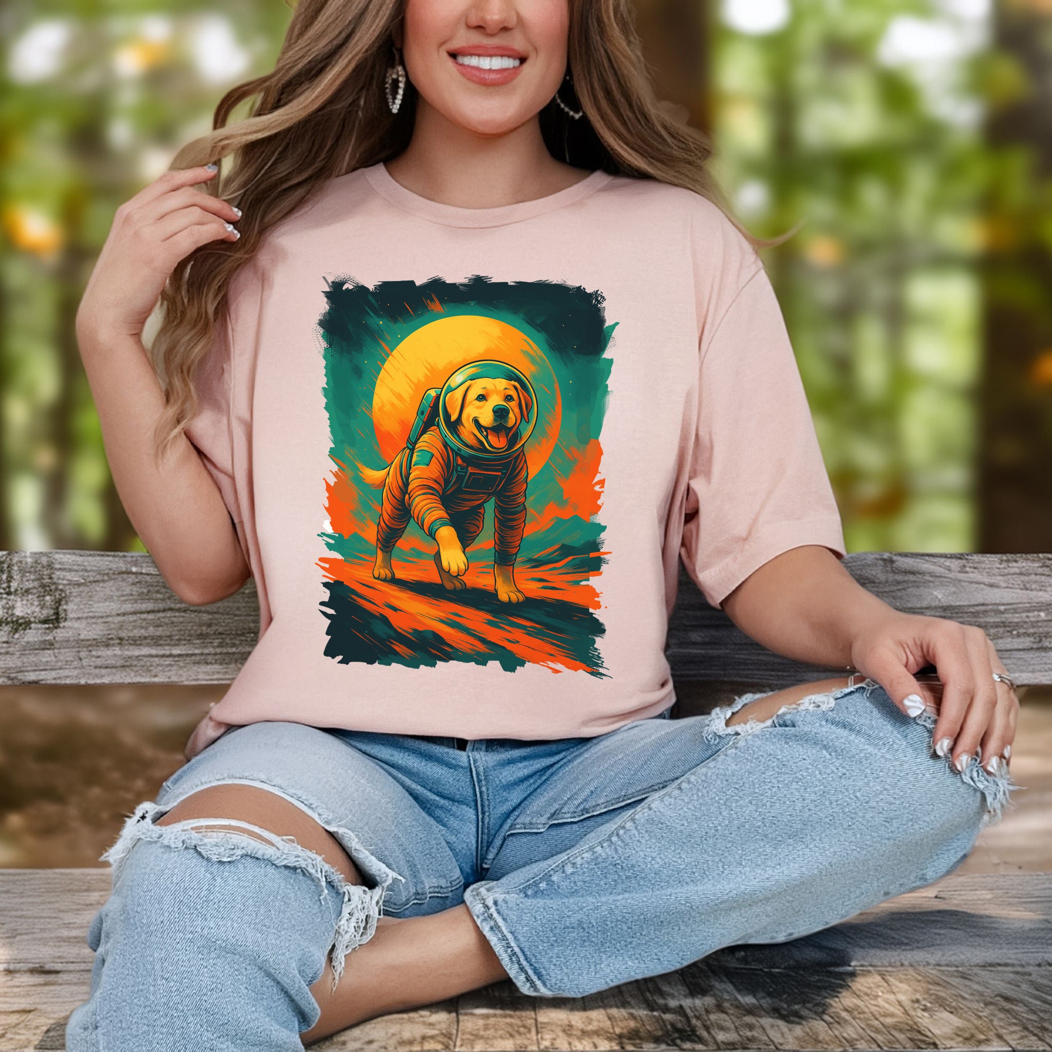 Space Dog Labrador T-Shirt – Astronaut Pup Cosmic Galaxy Tee