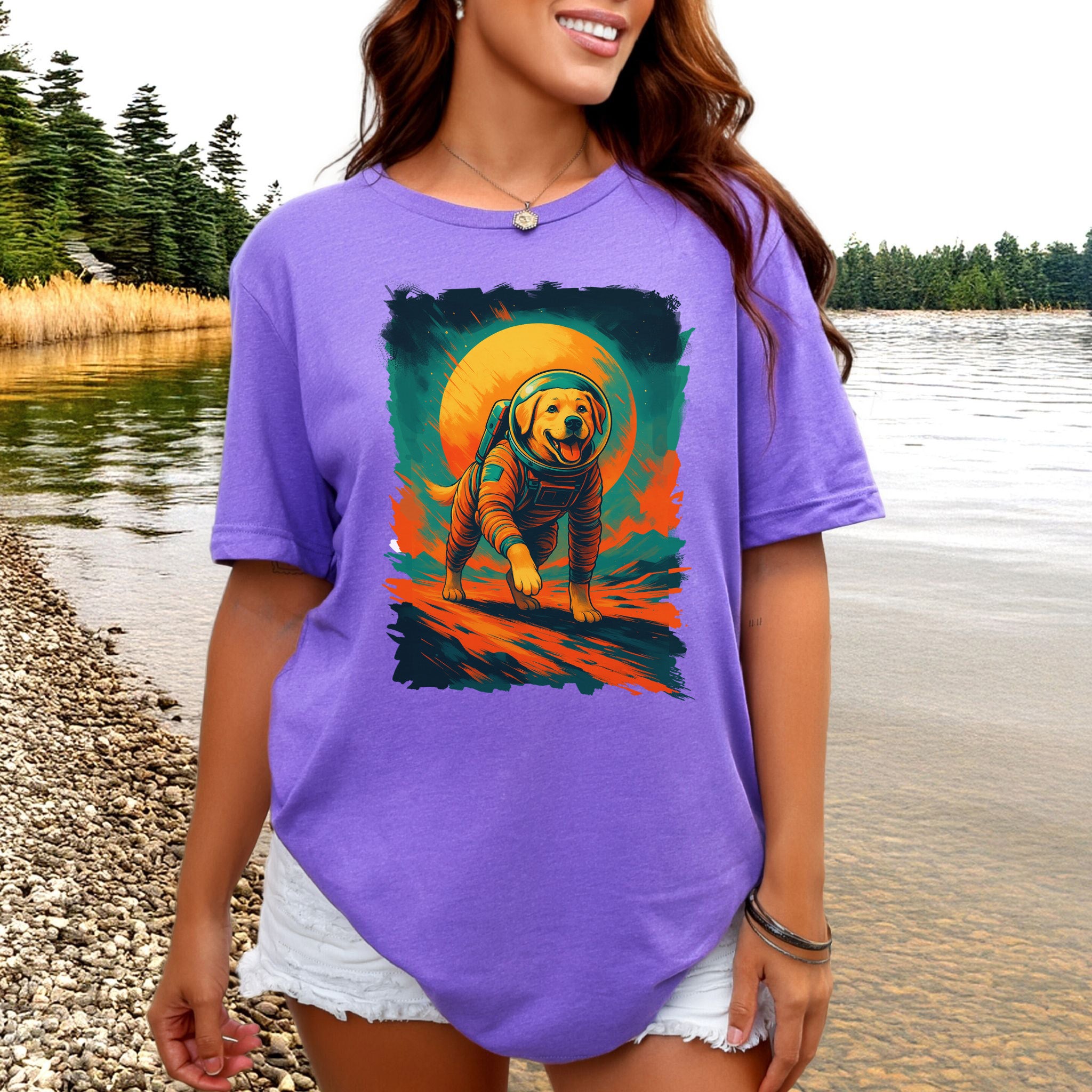 Space Dog Labrador T-Shirt – Astronaut Pup Cosmic Galaxy Tee