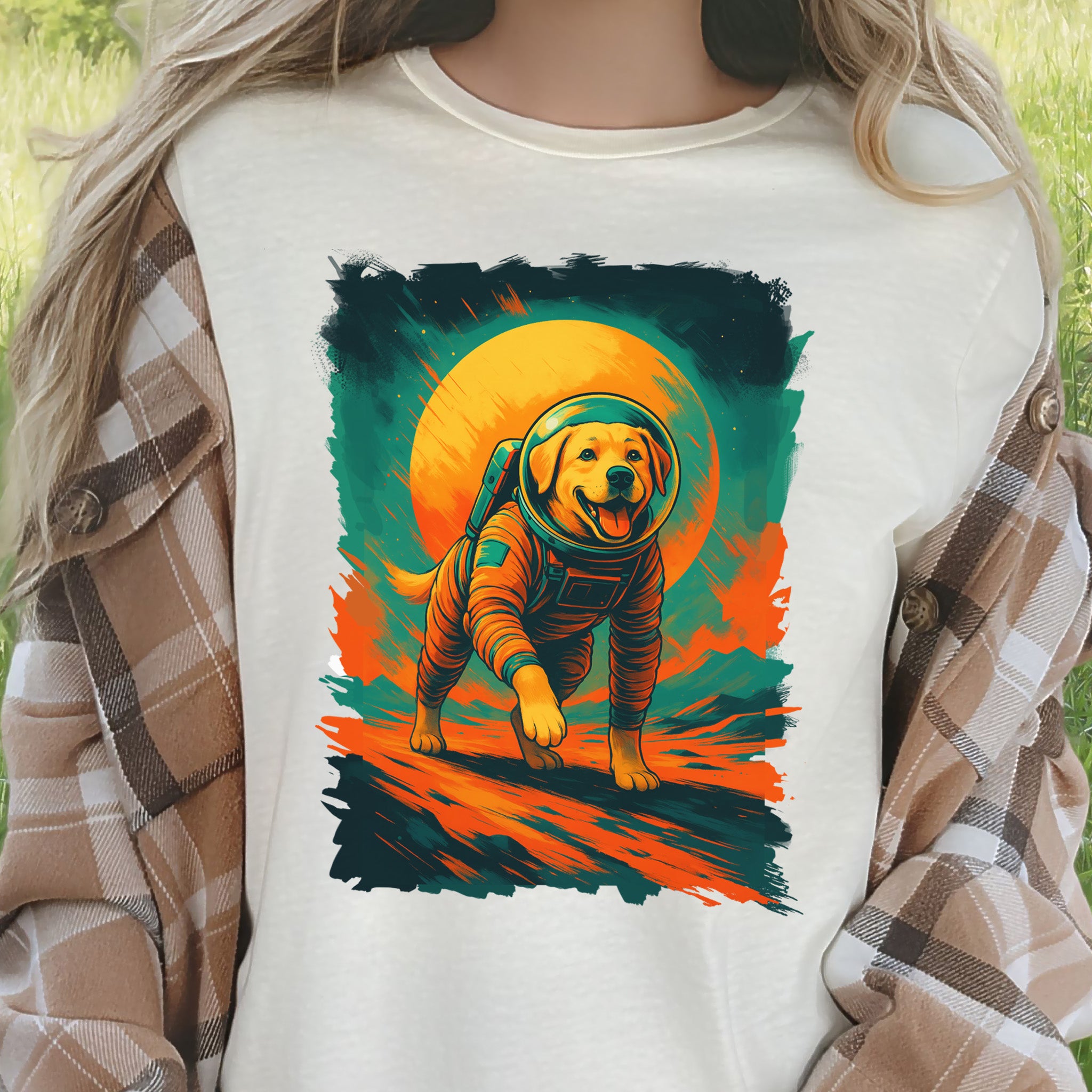 Space Dog Labrador T-Shirt – Astronaut Pup Cosmic Galaxy Tee