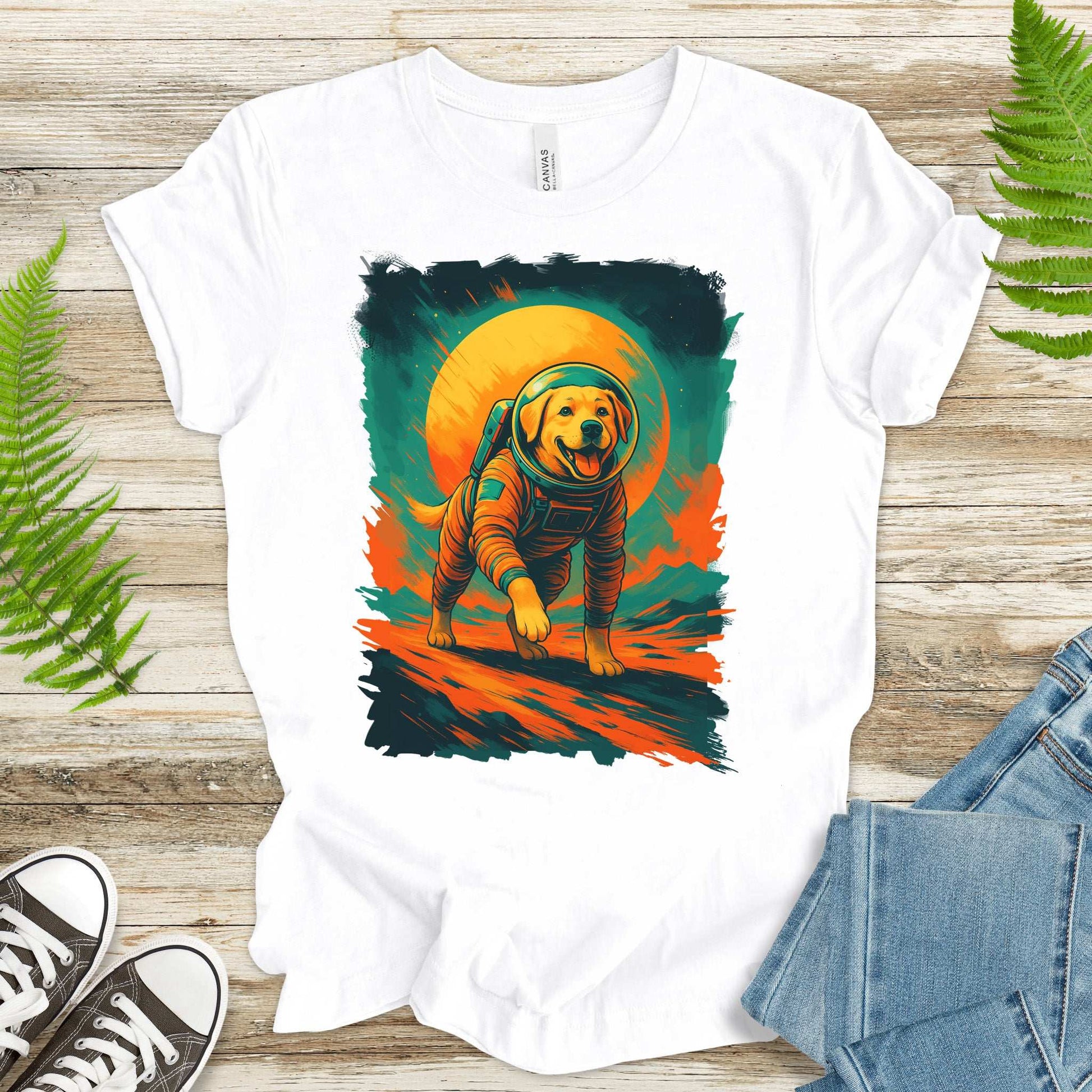Space Dog Labrador T-Shirt – Astronaut Pup Cosmic Galaxy Tee