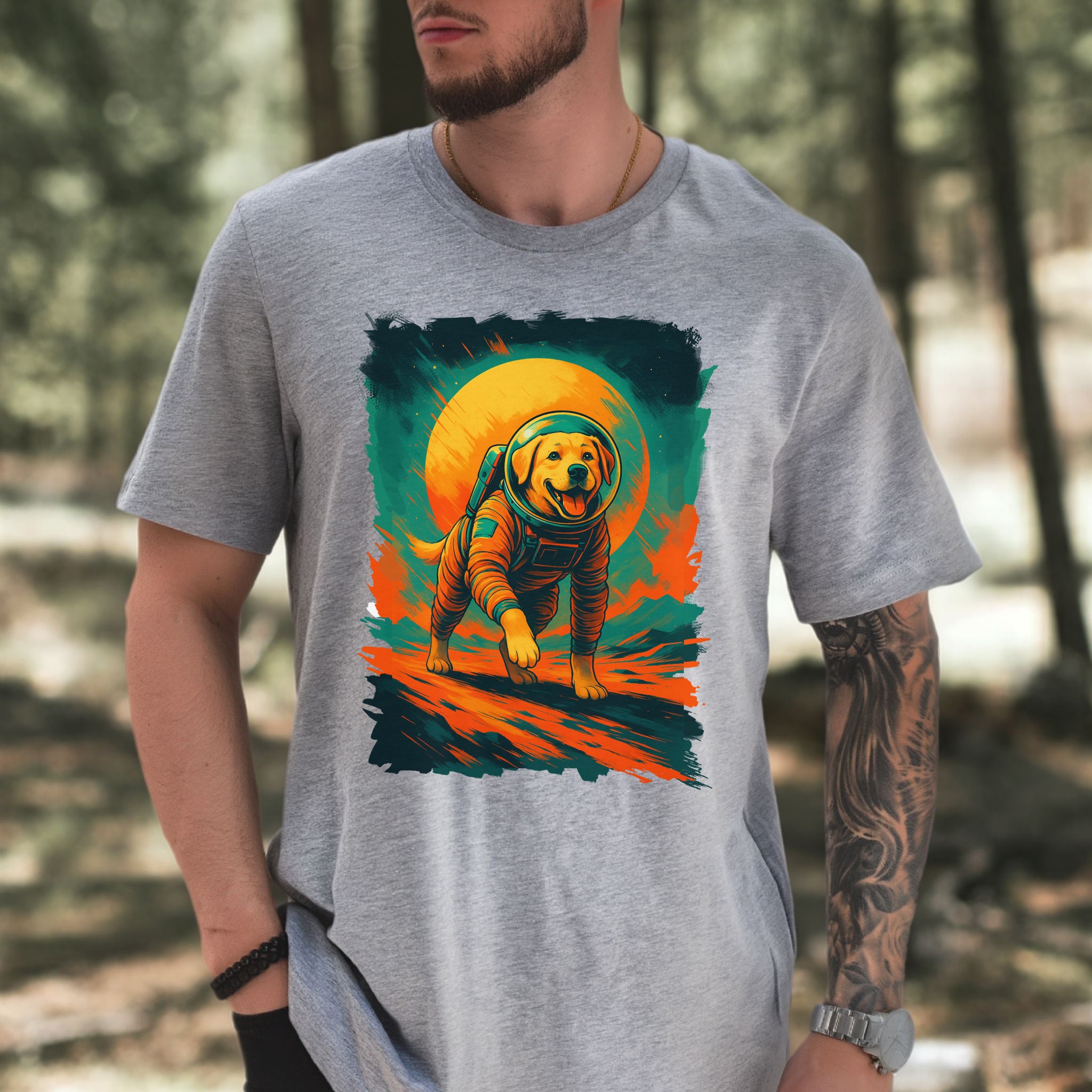 Space Dog Labrador T-Shirt – Astronaut Pup Cosmic Galaxy Tee