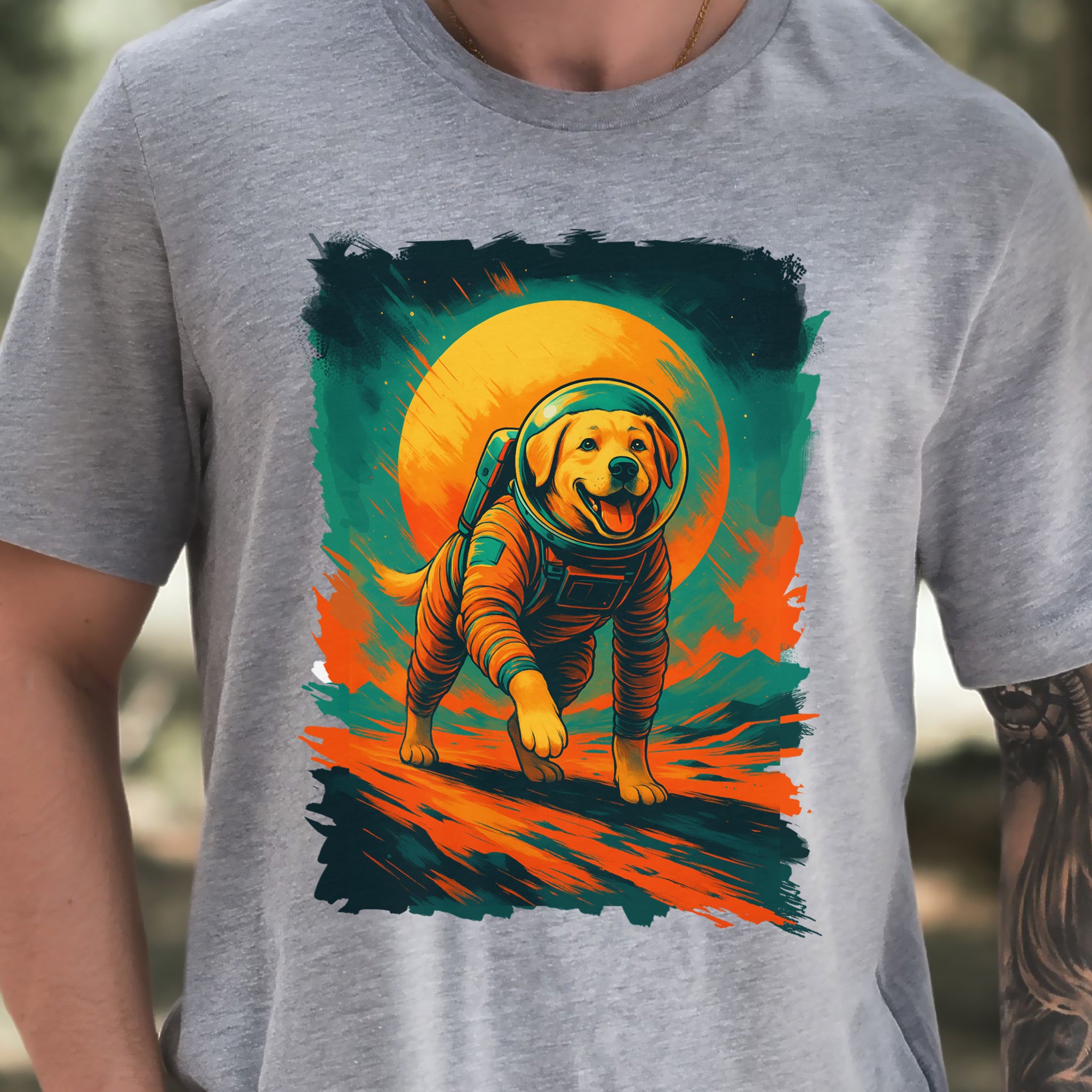 Space Dog Labrador T-Shirt – Astronaut Pup Cosmic Galaxy Tee
