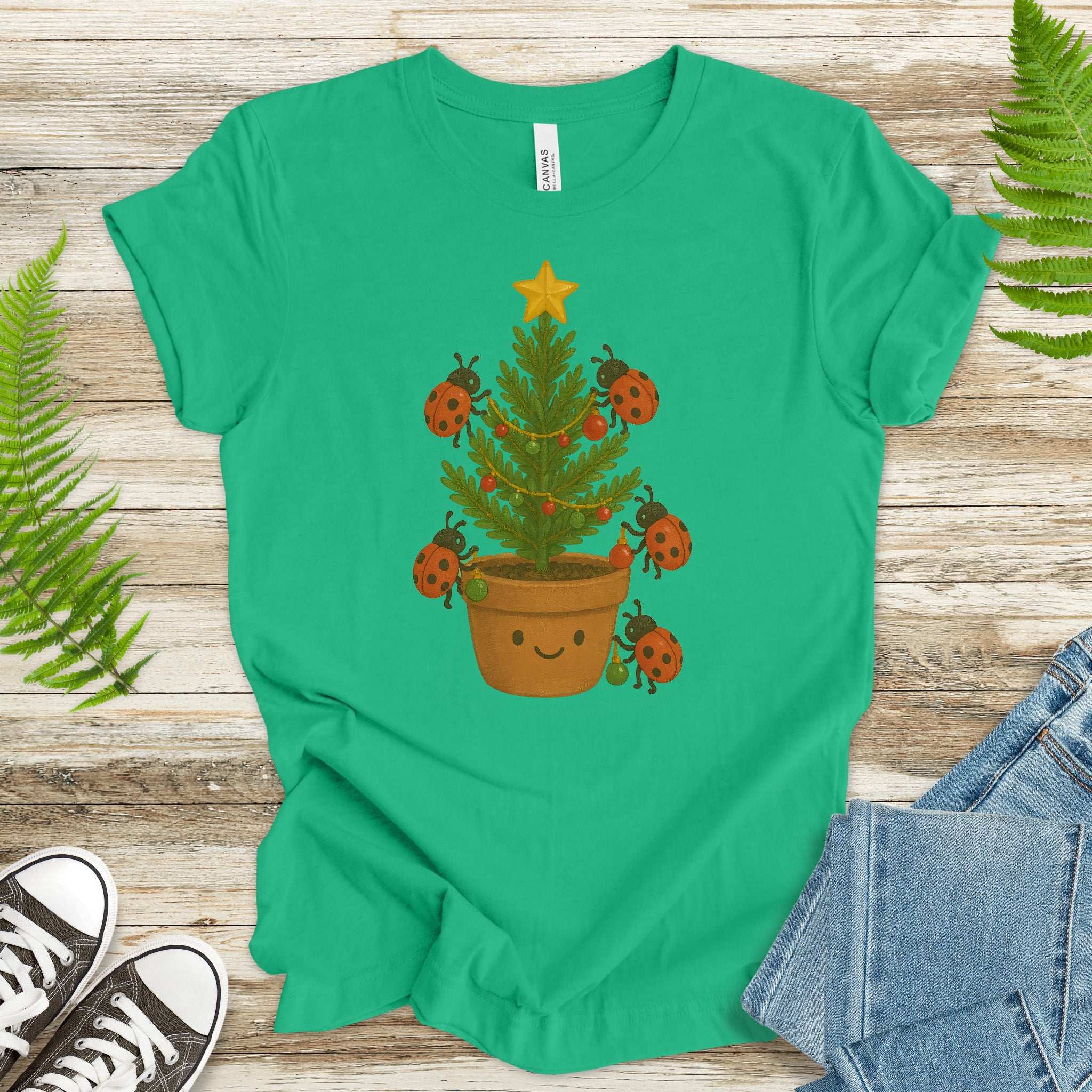 Ladybug Christmas Tree T-Shirt – Cute Bug Lovers Holiday Tee
