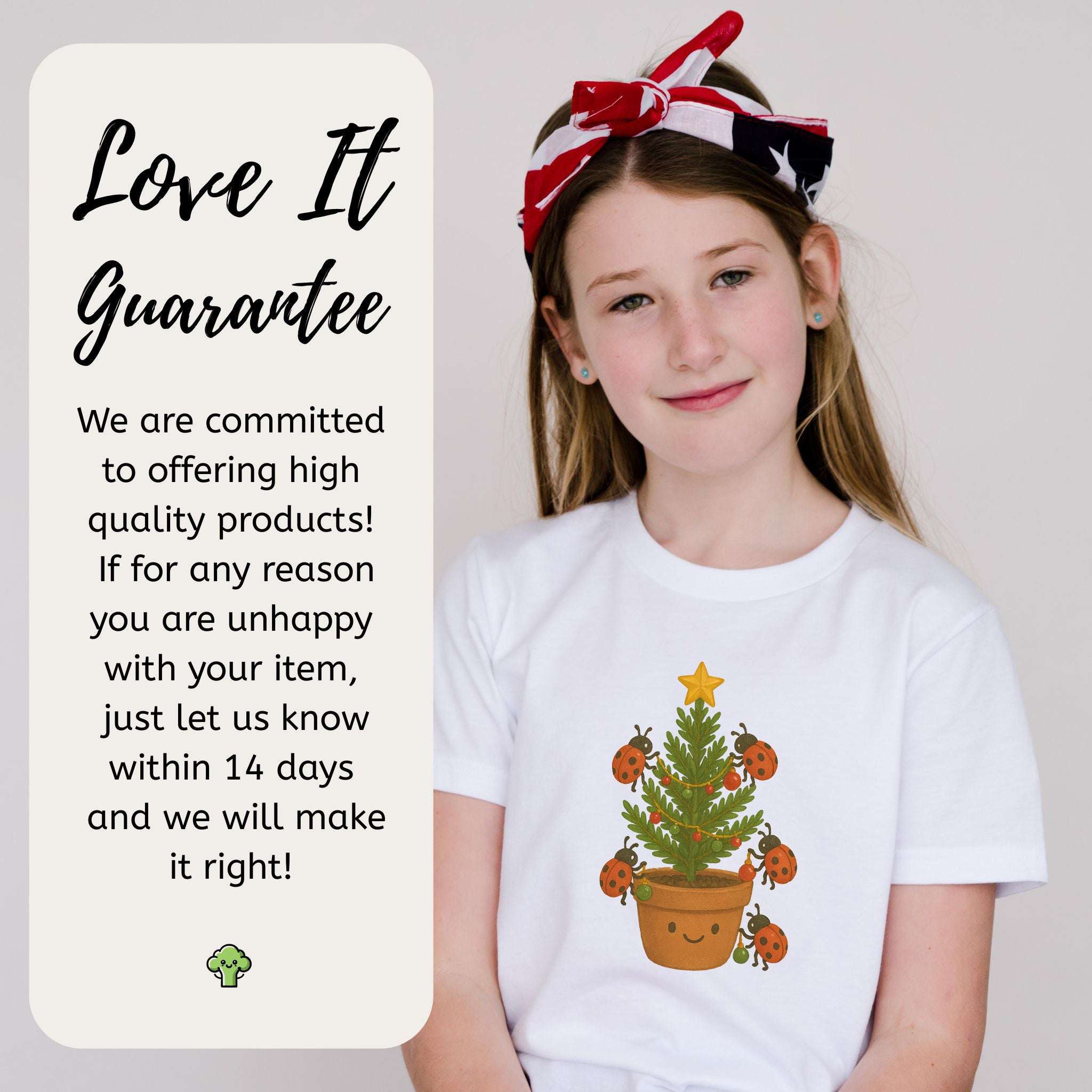 Ladybug Christmas Tree Youth T-Shirt – Cute Holiday Bug Magic