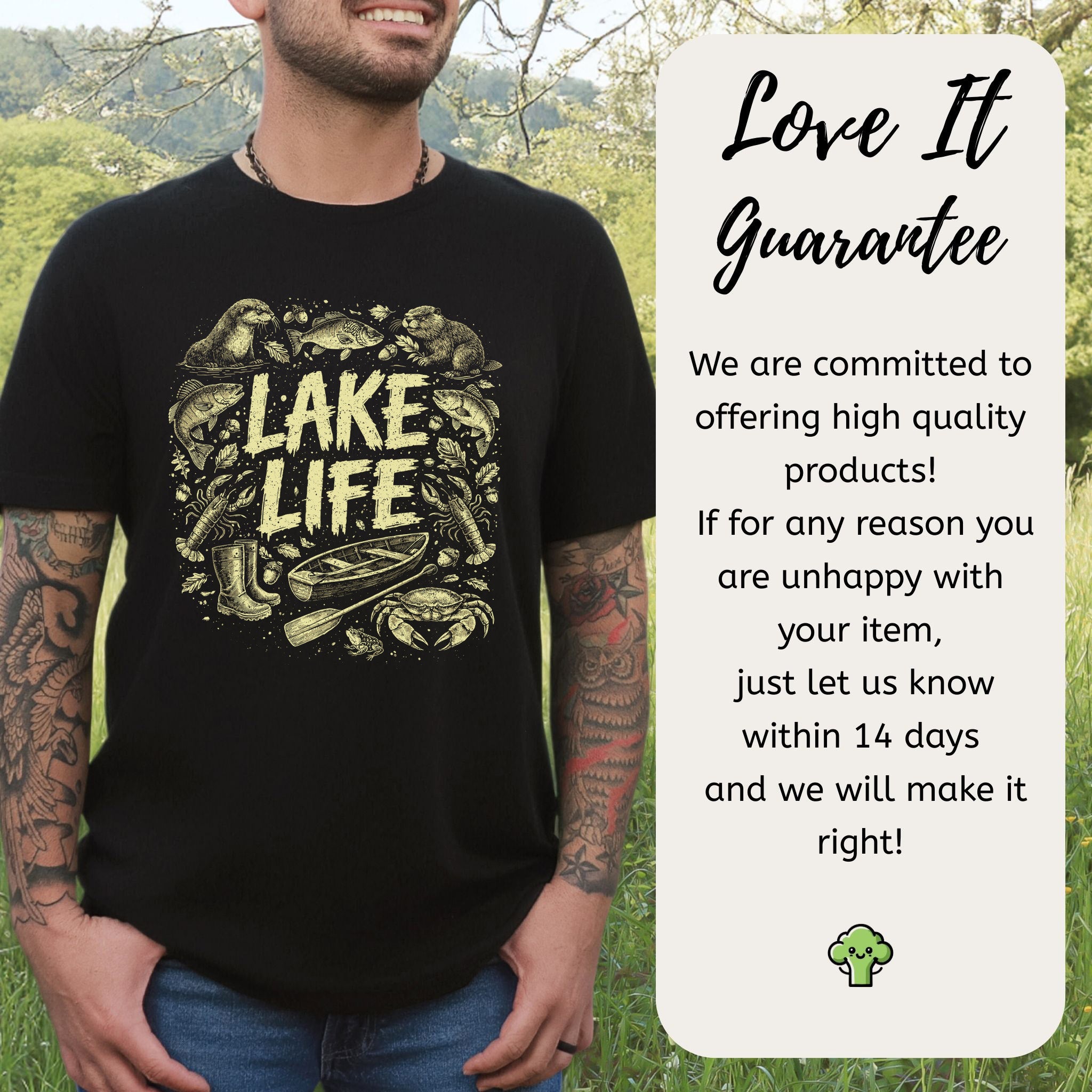 Lake Life Retro Wildlife Boat Adventure T-Shirt