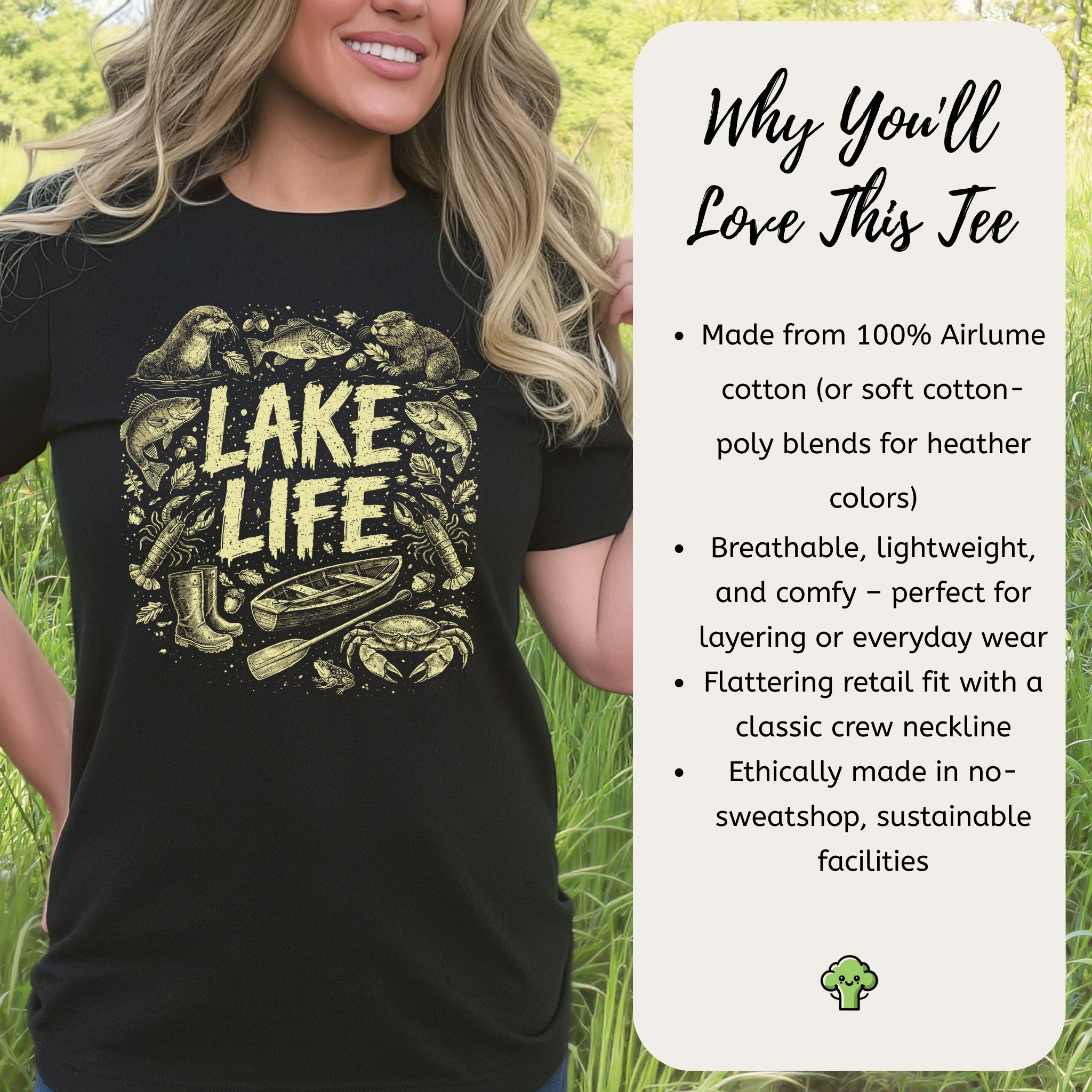 Lake Life Retro Wildlife Boat Adventure T-Shirt