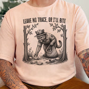 Leave No Trace Or I’ll Bite Funny Cougar Park Ranger Hiking T-Shirt