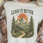 Leave It Better Retro Mountain Hiking Nature Lover Earth Day T-Shirt