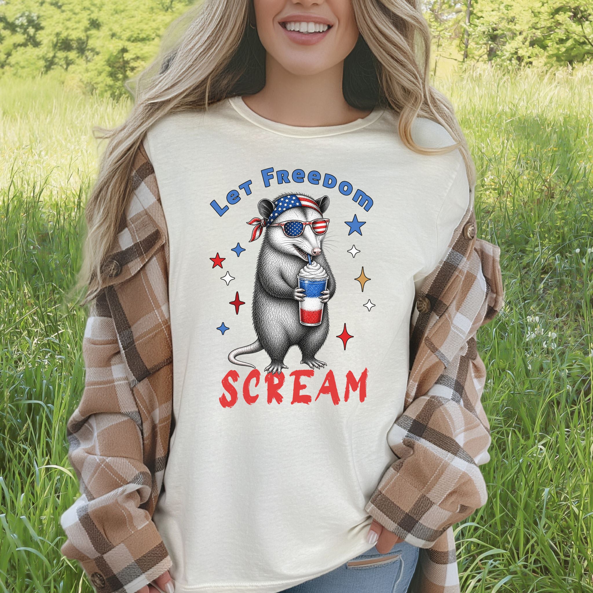 Let Freedom Scream Opossum 4th of July Funny Summer T-Shirt