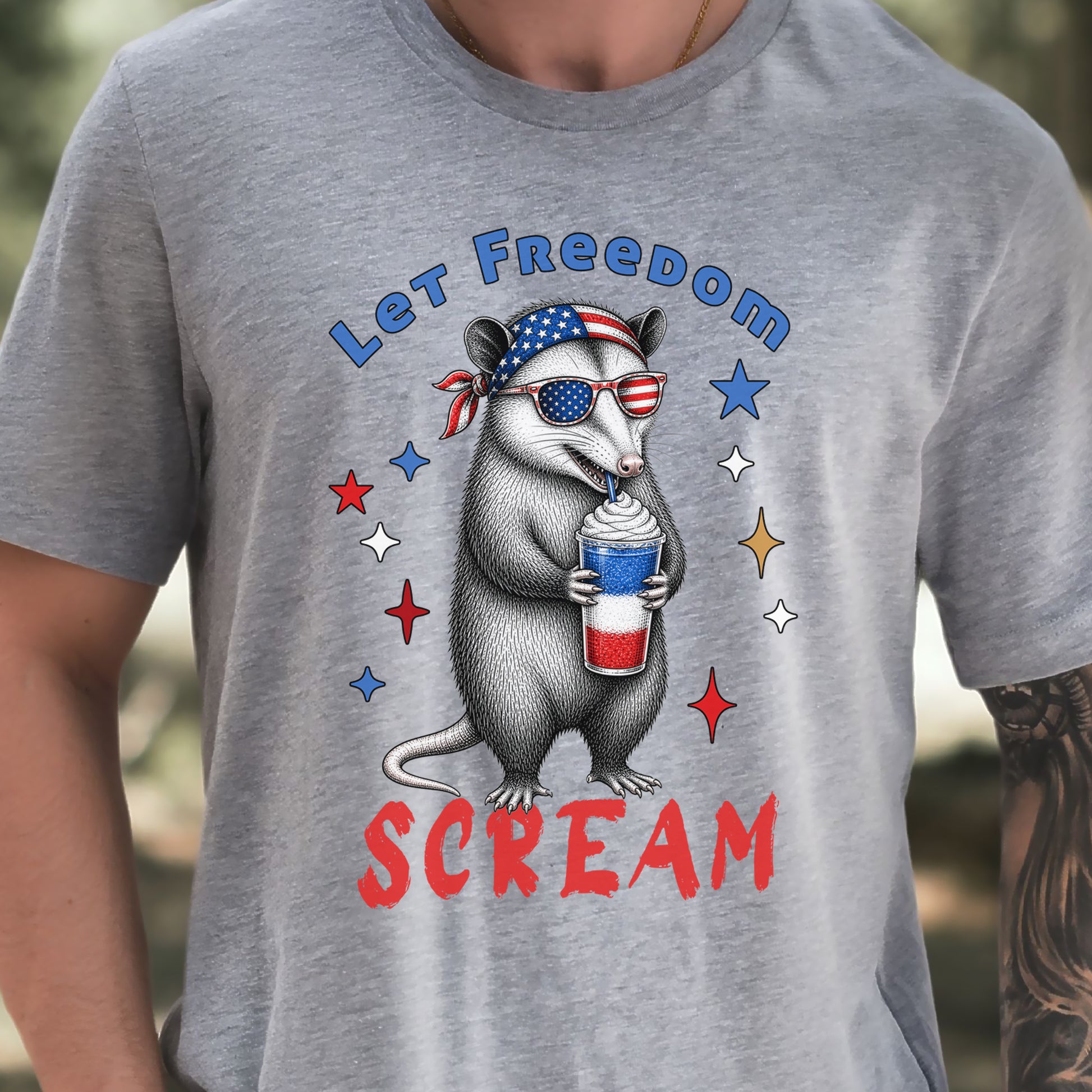 Let Freedom Scream Opossum 4th of July Funny Summer T-Shirt