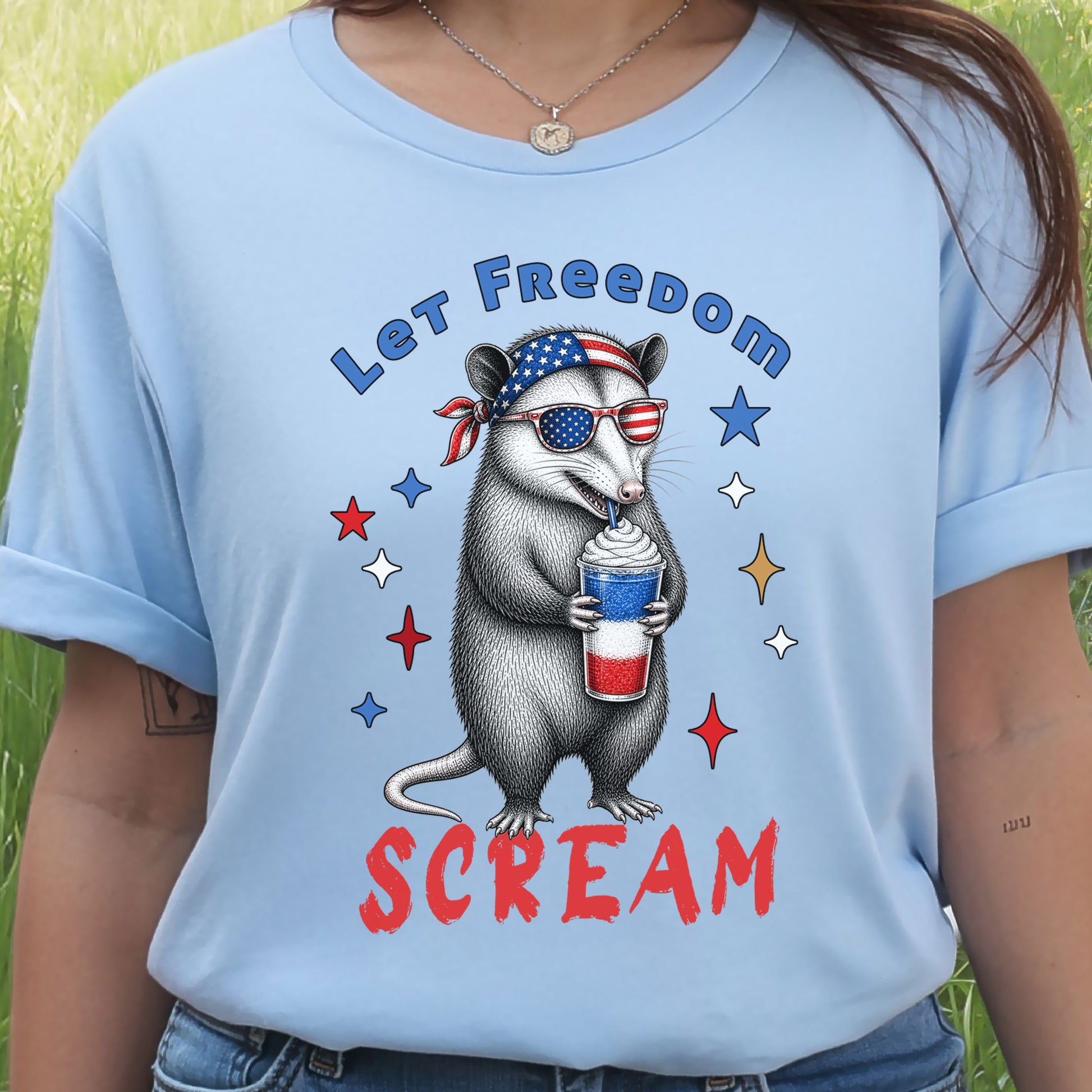 Let Freedom Scream Opossum 4th of July Funny Summer T-Shirt
