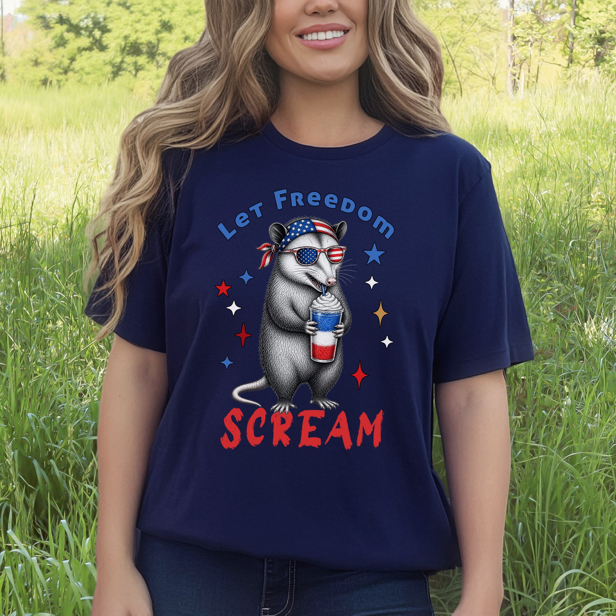 Let Freedom Scream Opossum 4th of July Funny Summer T-Shirt