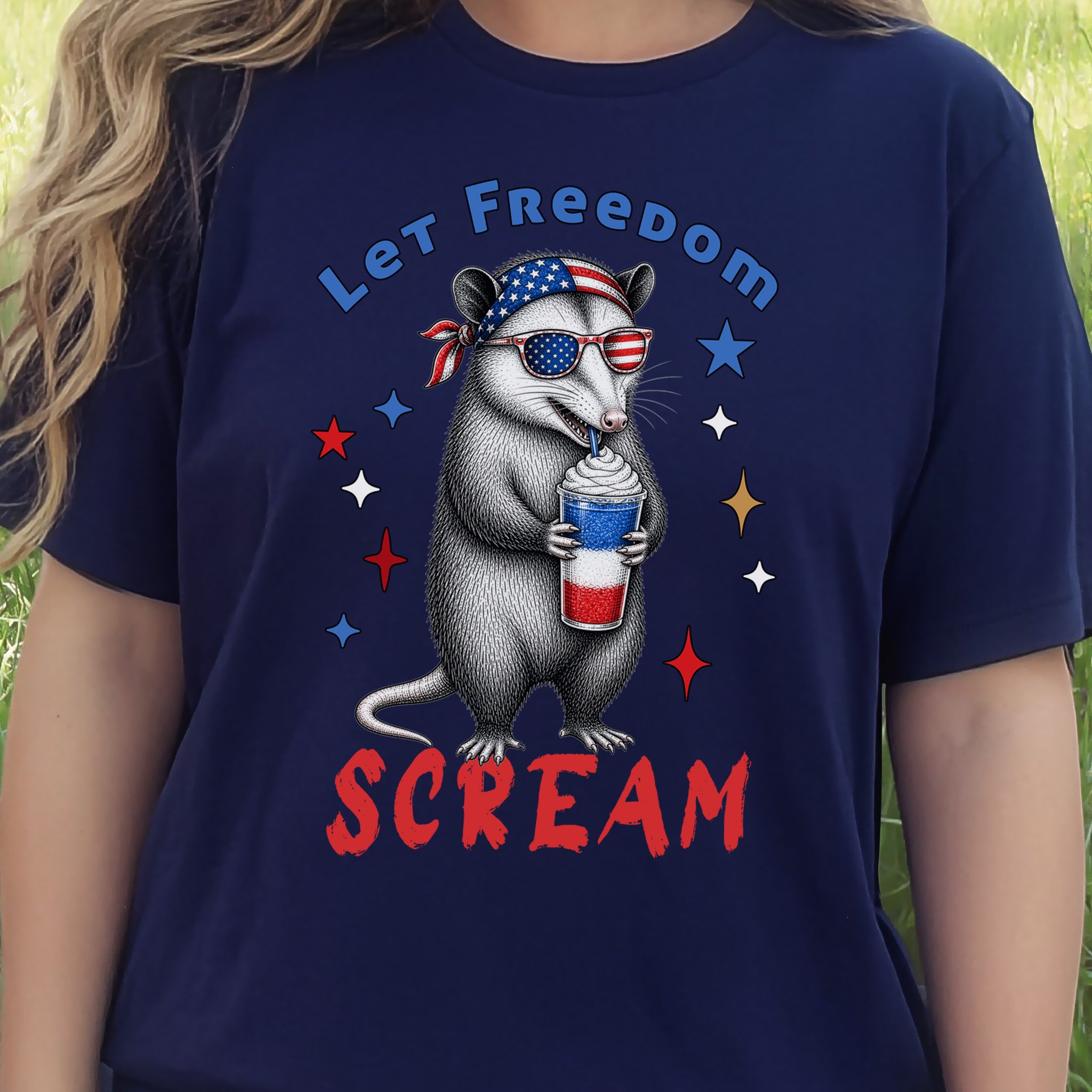Let Freedom Scream Opossum 4th of July Funny Summer T-Shirt