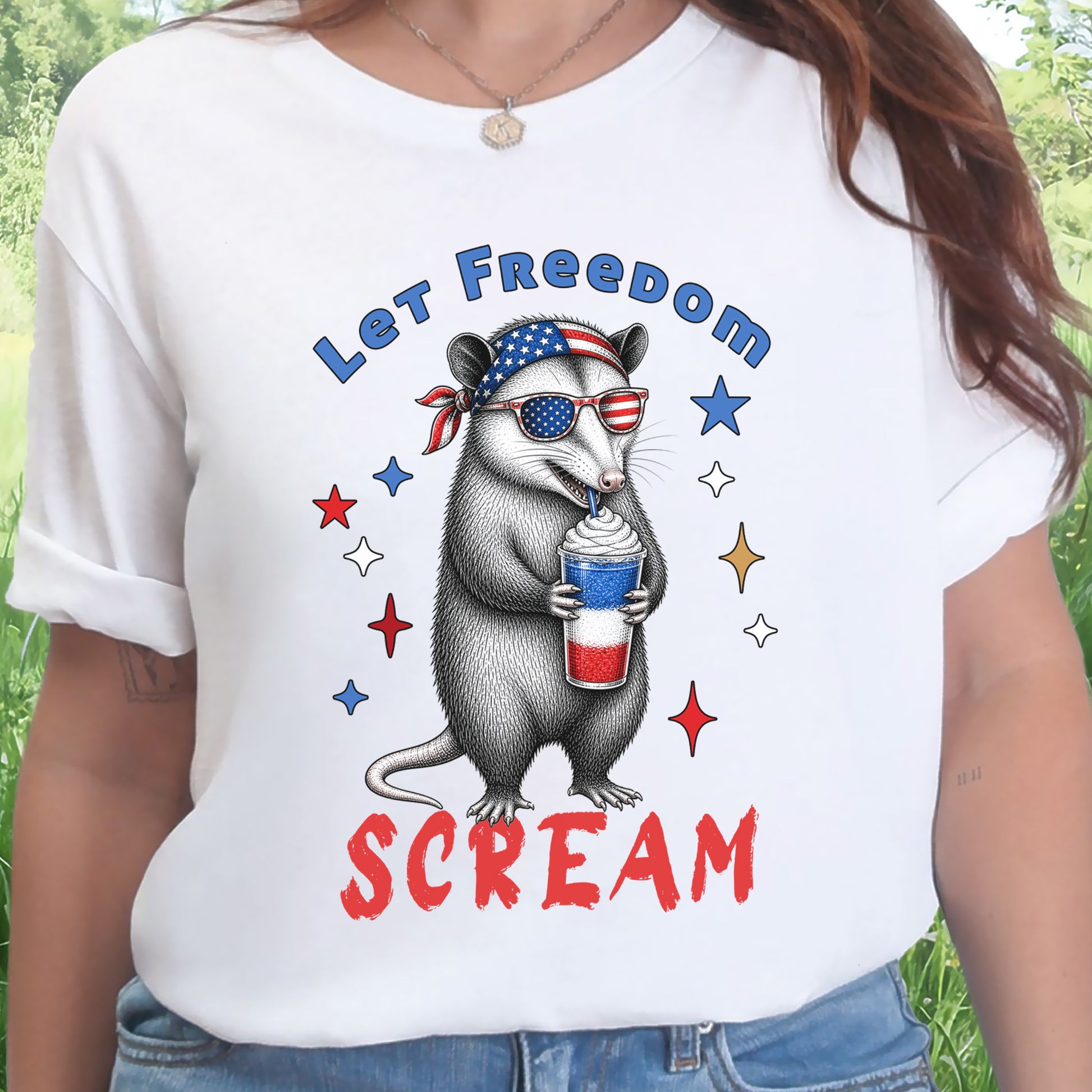 Let Freedom Scream Opossum 4th of July Funny Summer T-Shirt