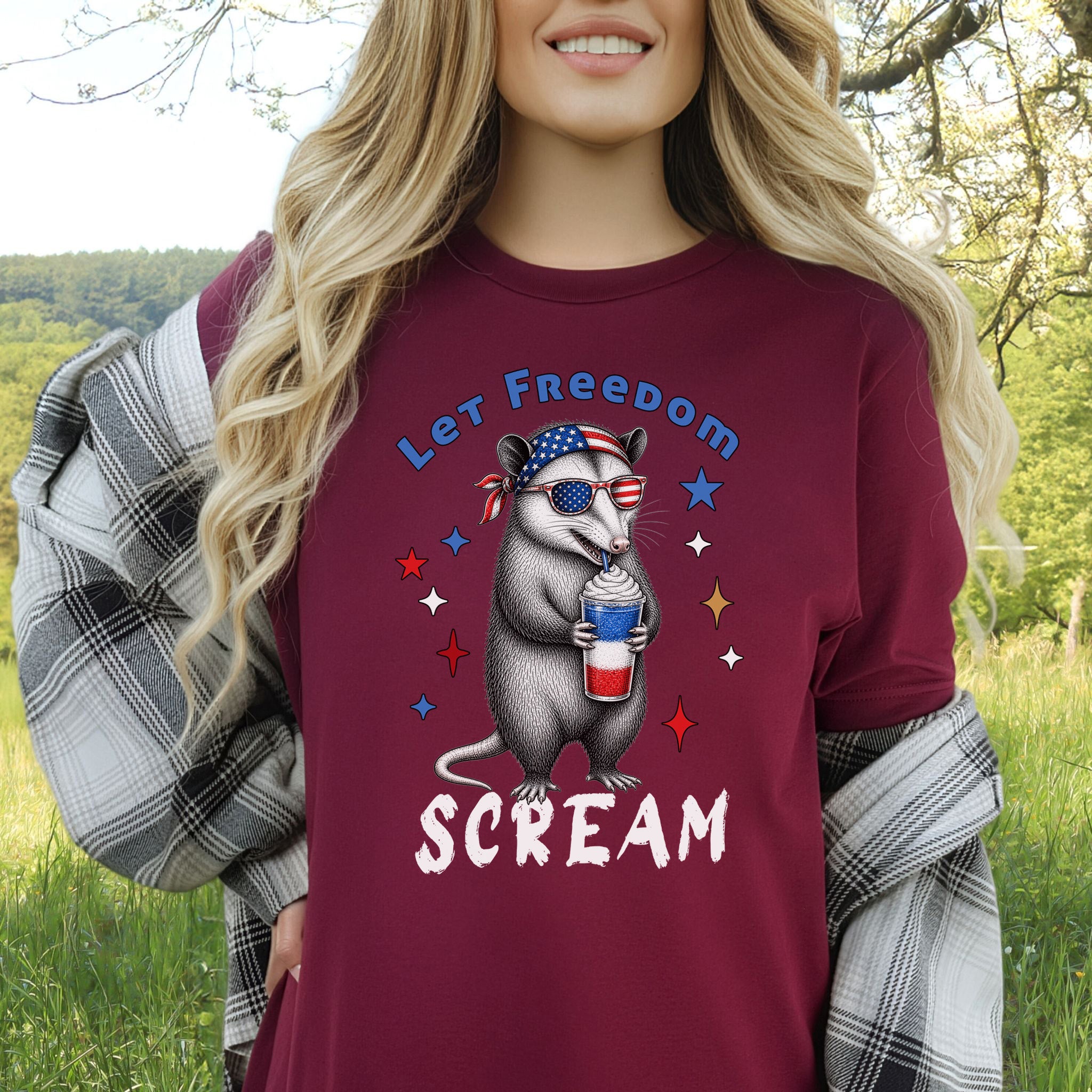 Let Freedom Scream Opossum 4th of July Funny Summer T-Shirt