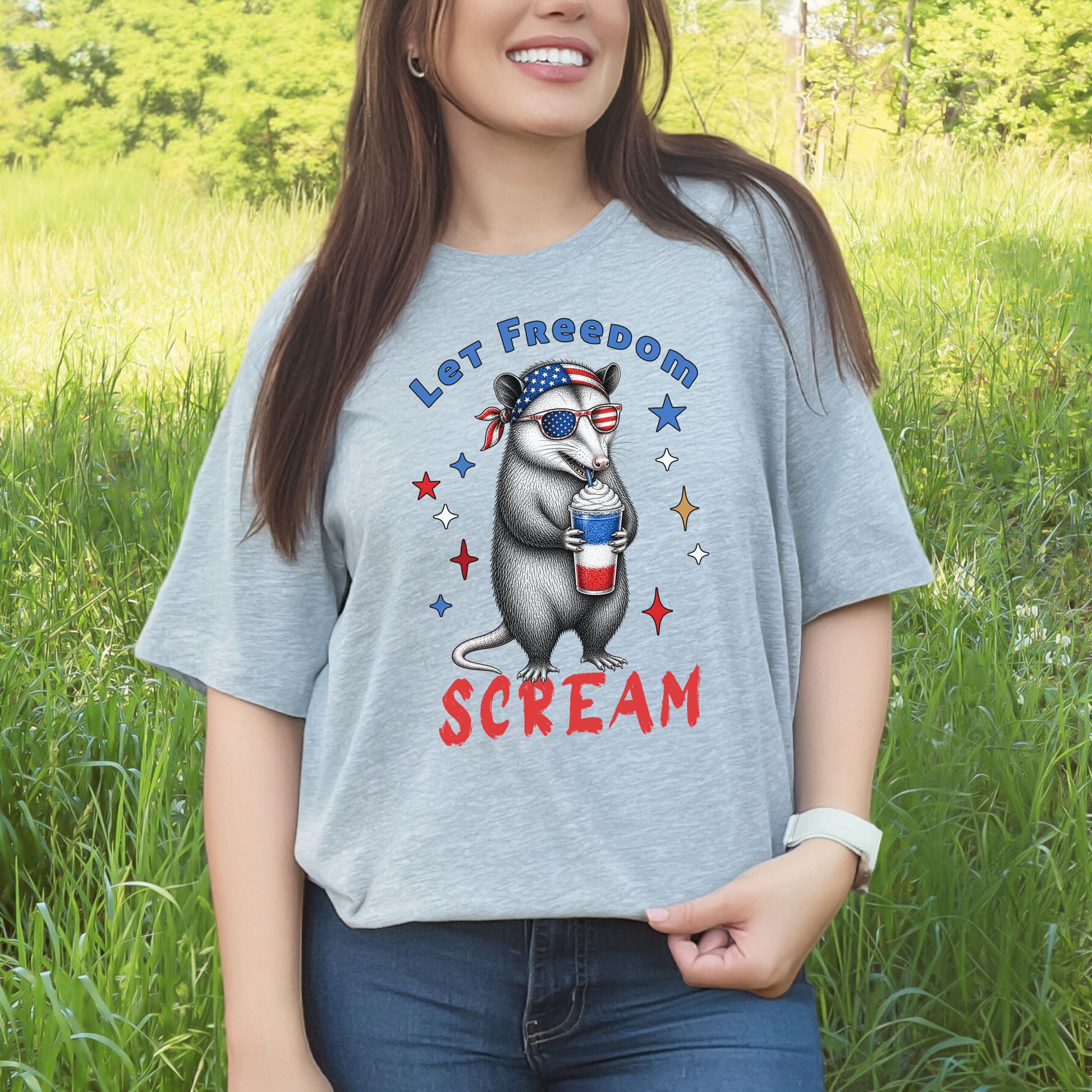 Let Freedom Scream Opossum 4th of July Funny Summer T-Shirt