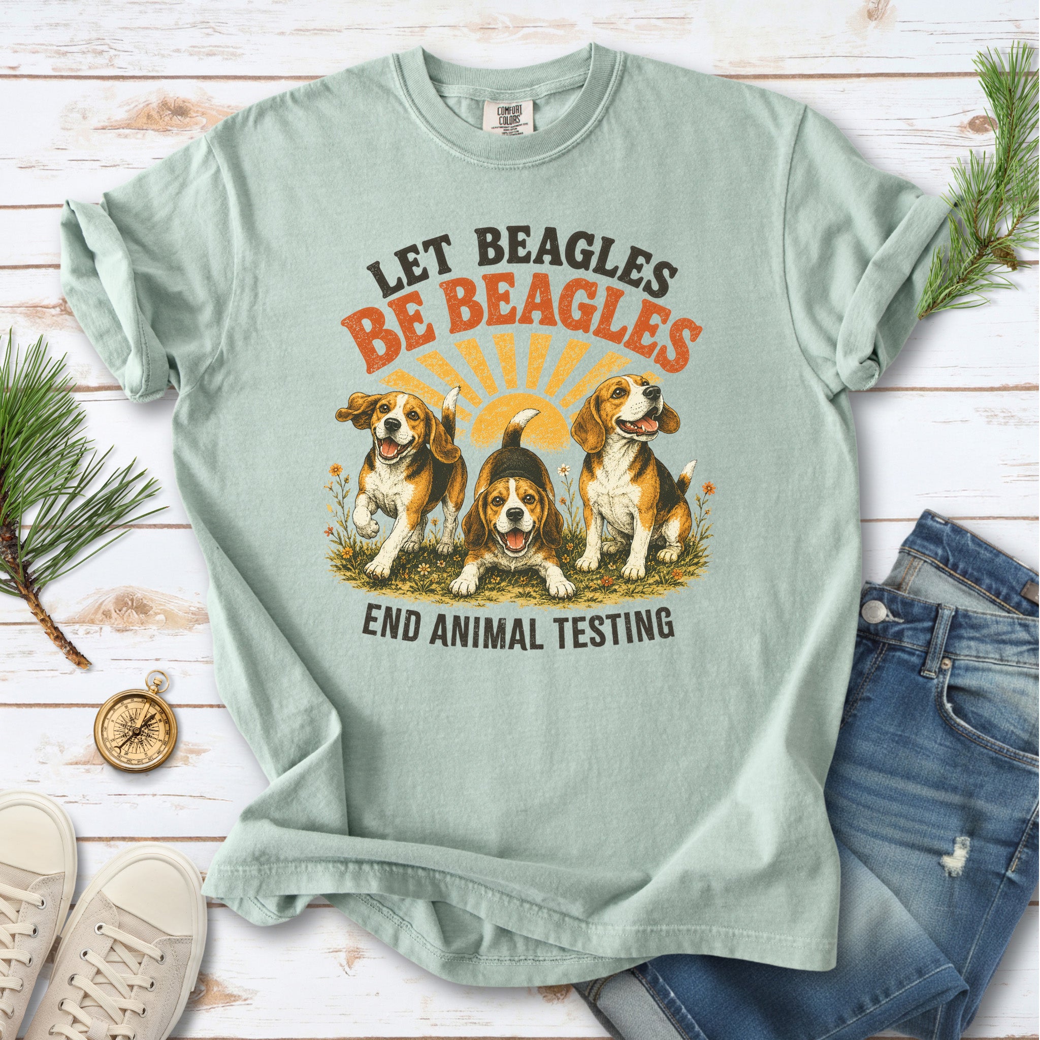 Let Beagles Be Beagles Comfort Colors Shirt – Rescue Dog Tee